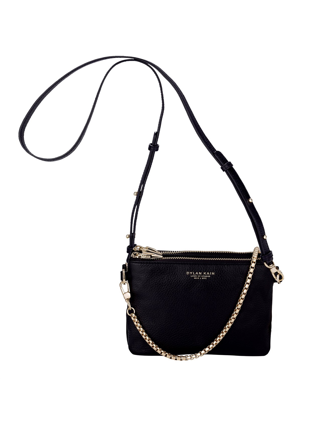 Dylan Kain The LSC Original Black/Gold Leather Crossbody Bag