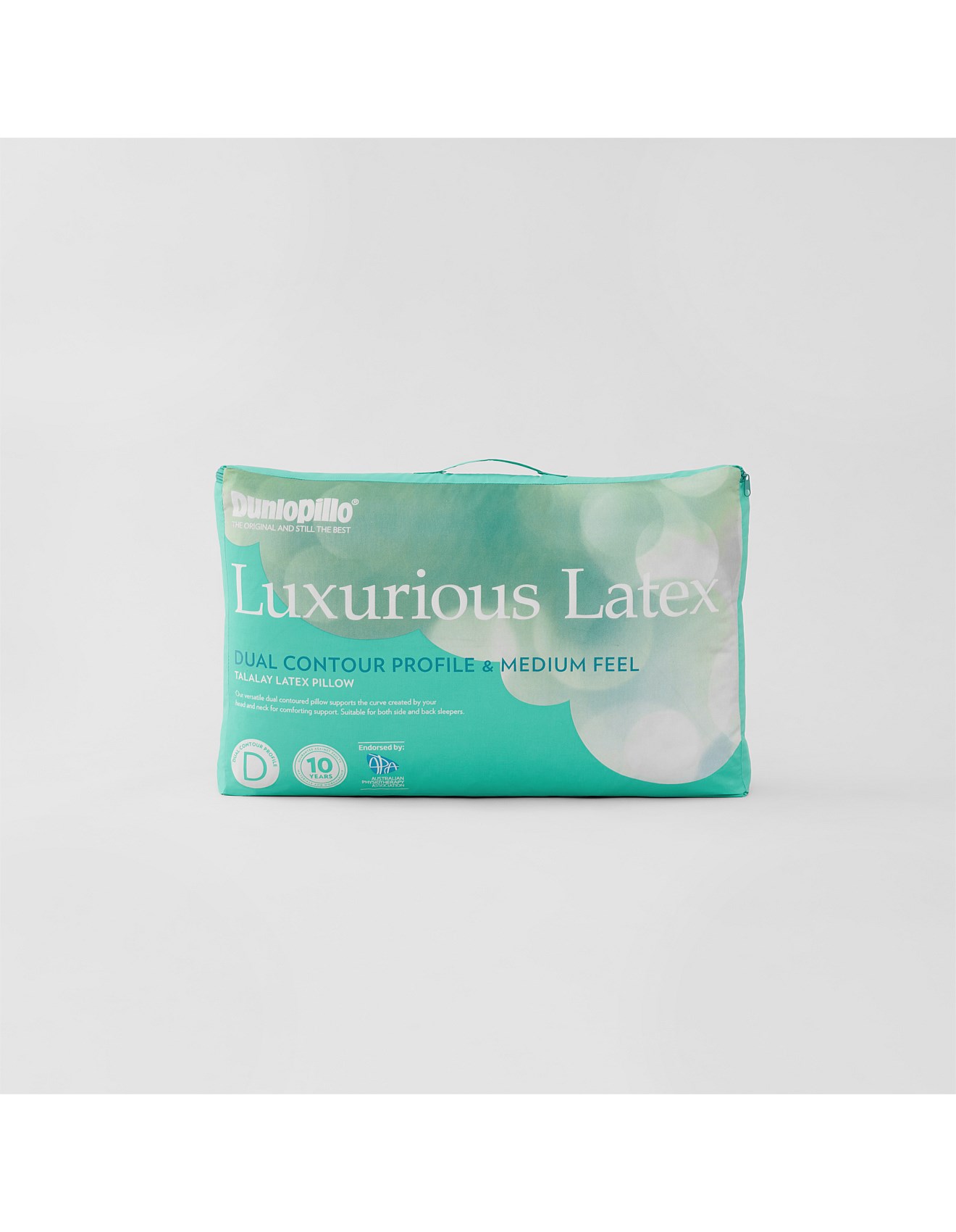 Dunlopillo LUXURIOUS LATEX DUAL PROFILE CONTOUR MEDIUM FEEL PIL