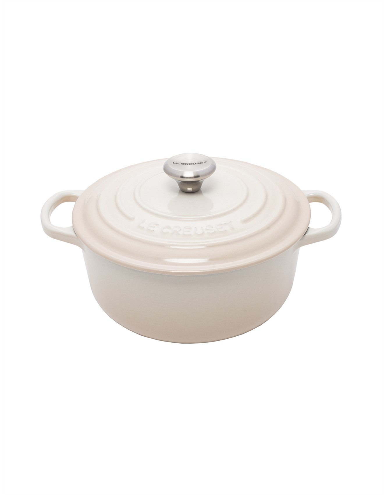 Le Creuset Cast Iron Round Casserole Meringue Cream 24cm 4.2L