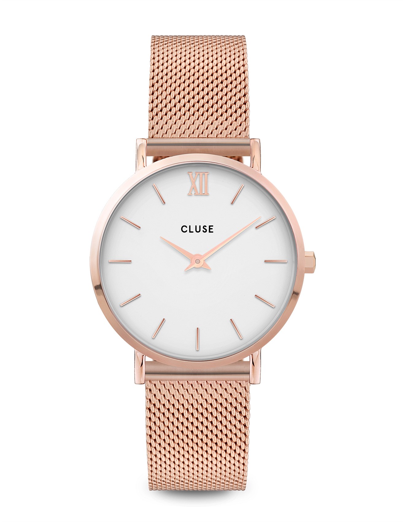 Cluse Minuit Mesh Rose Gold-White