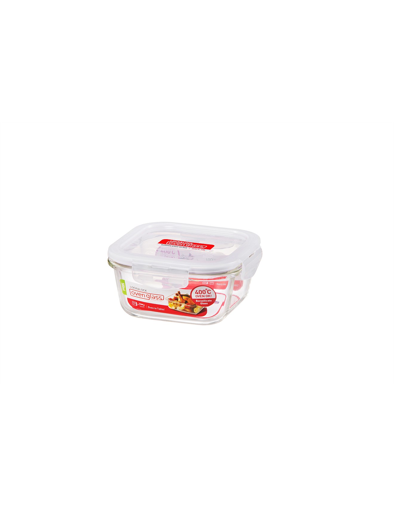 Lock N Lock Boroseal Glass Square Container 500ml