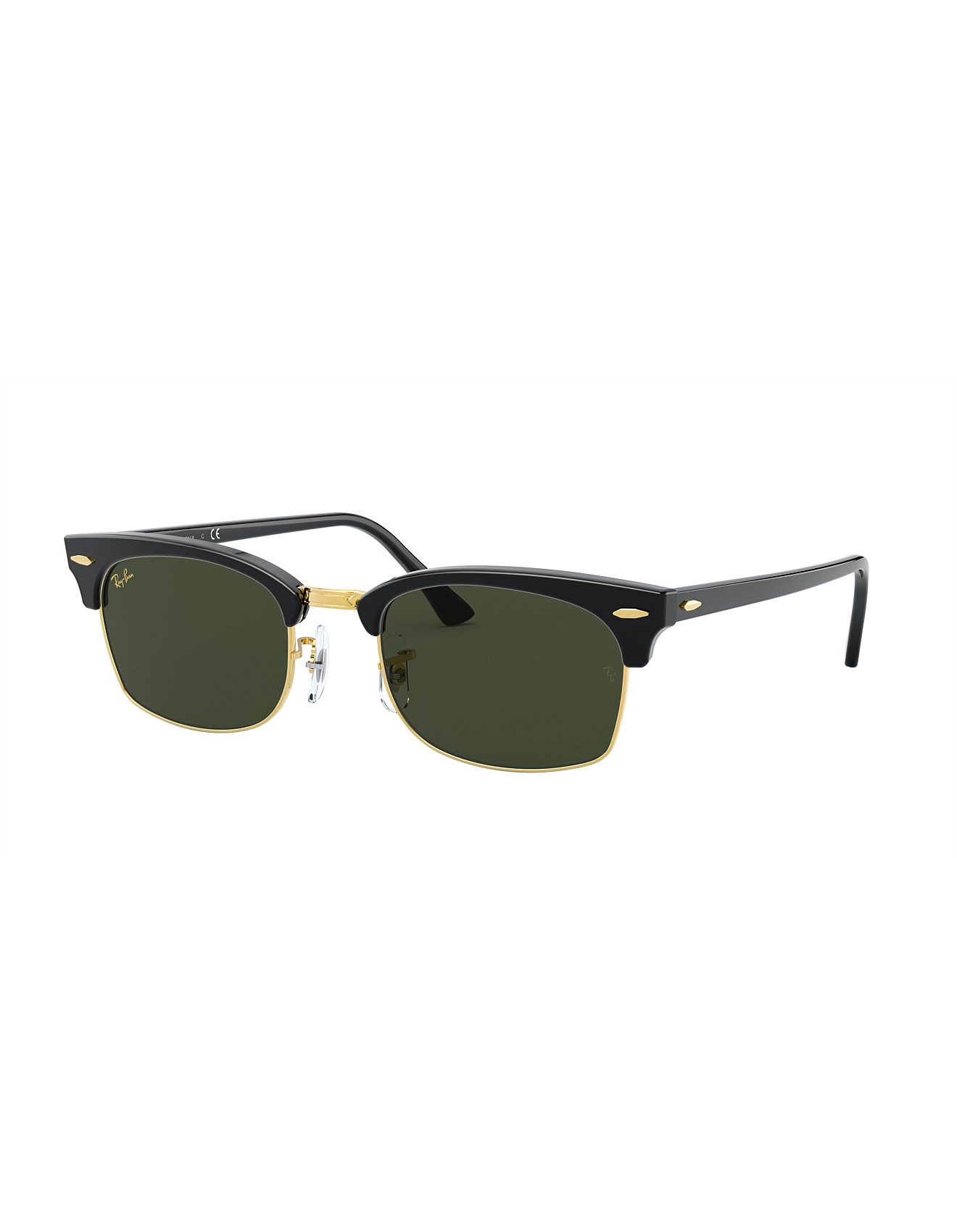 Ray-Ban CLUBMASTER SQUARE BLACK Rectangle ACETATE Sunglasses