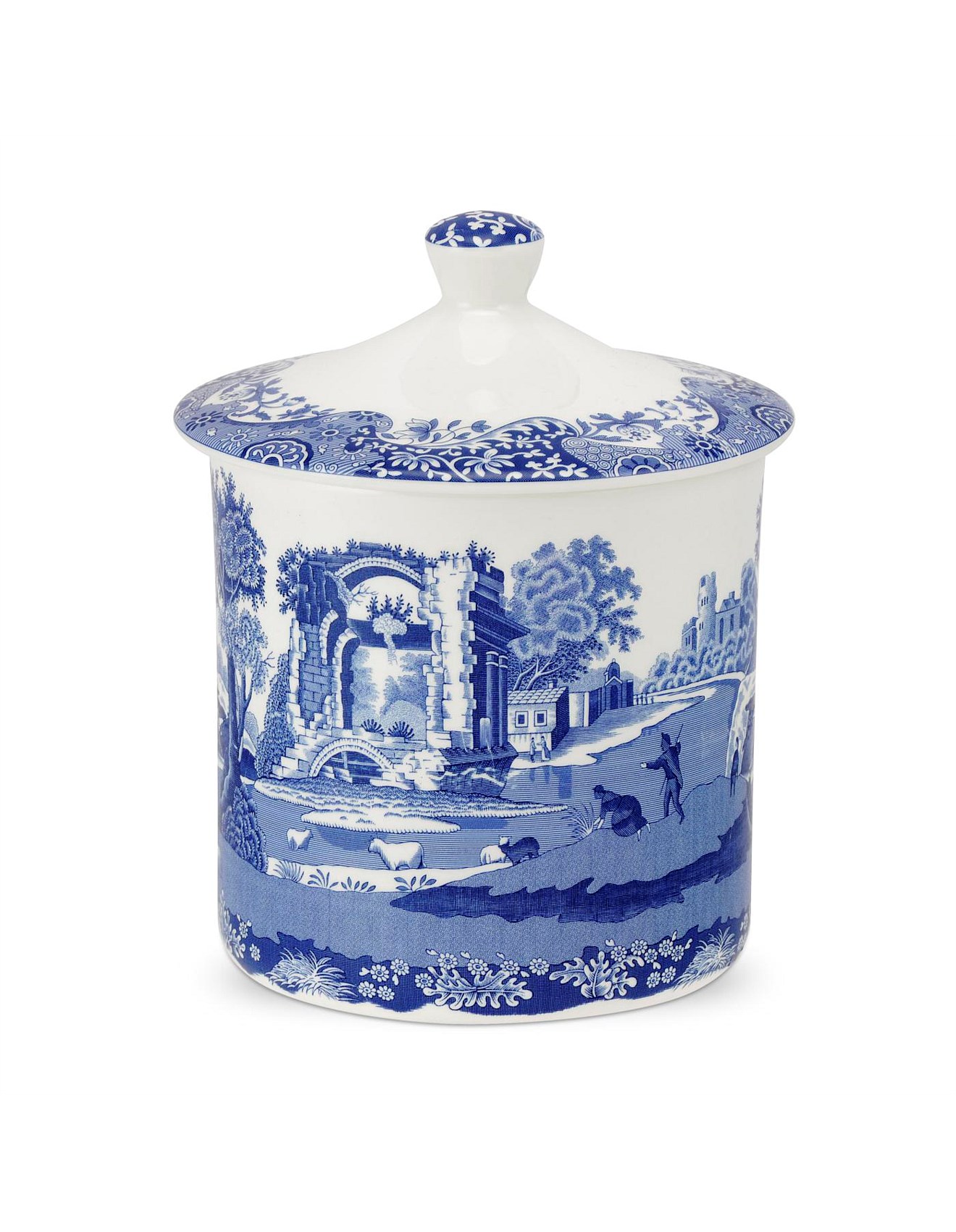 Spode Blue Italian storage jar 19cm