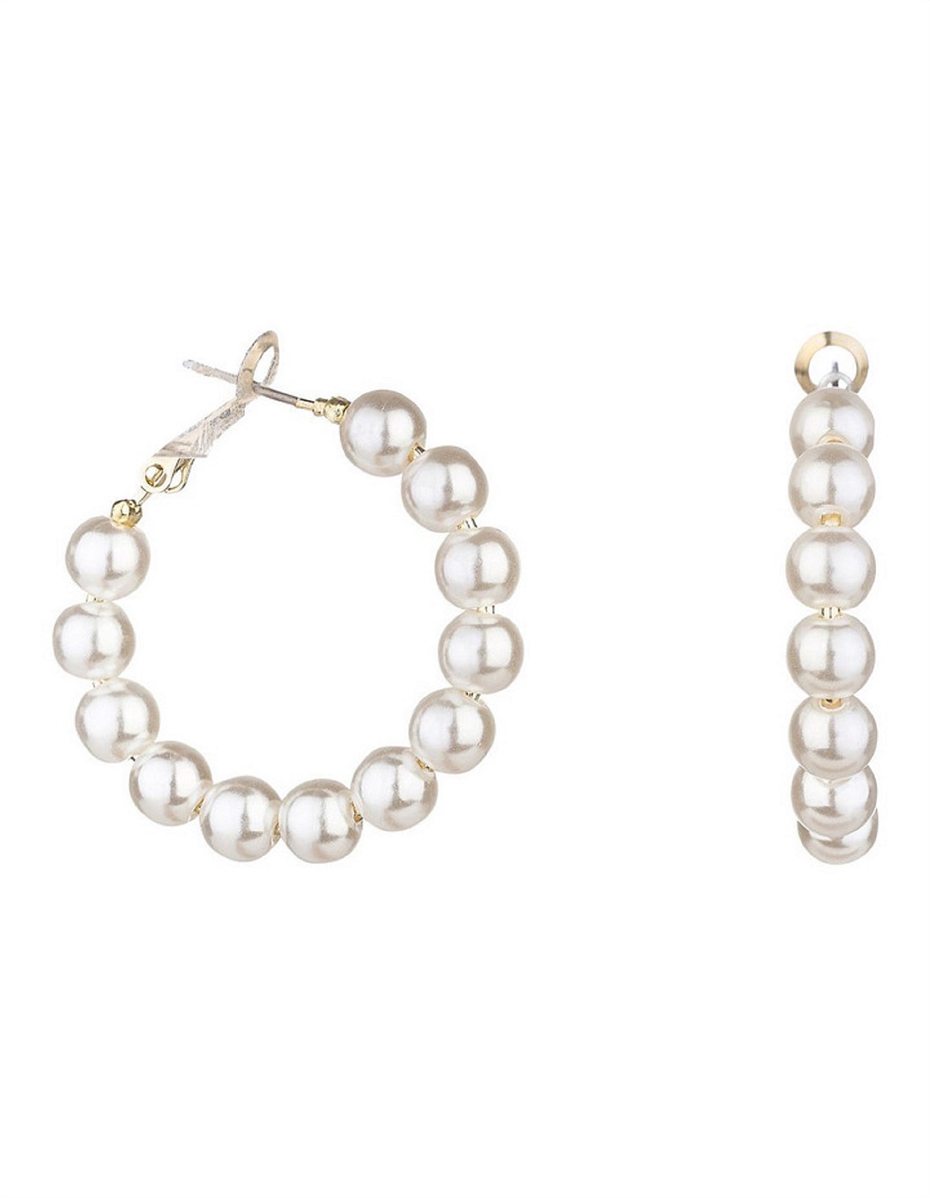 Gregory Ladner PEARL HOOP EARRINGS