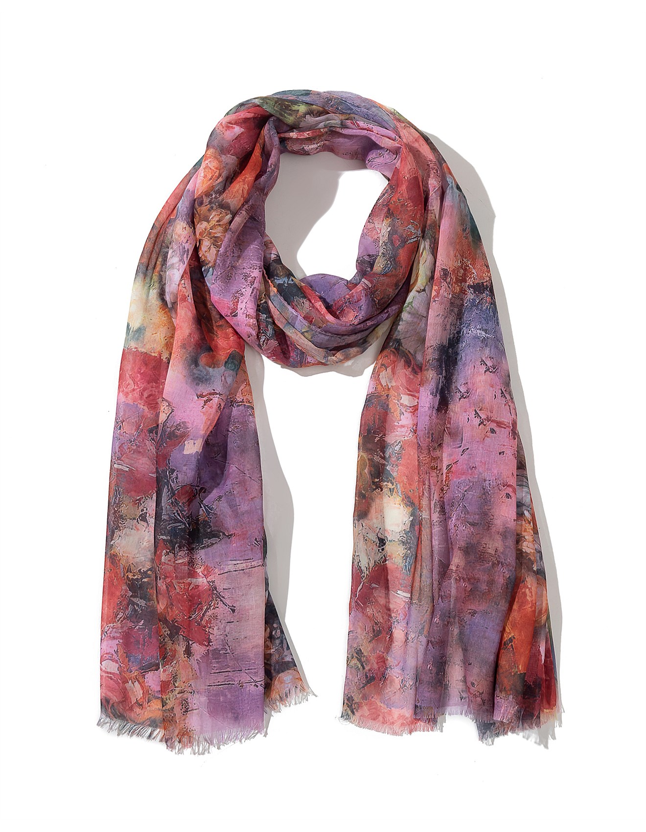 Gregory Ladner Multi Floral Print Scarf