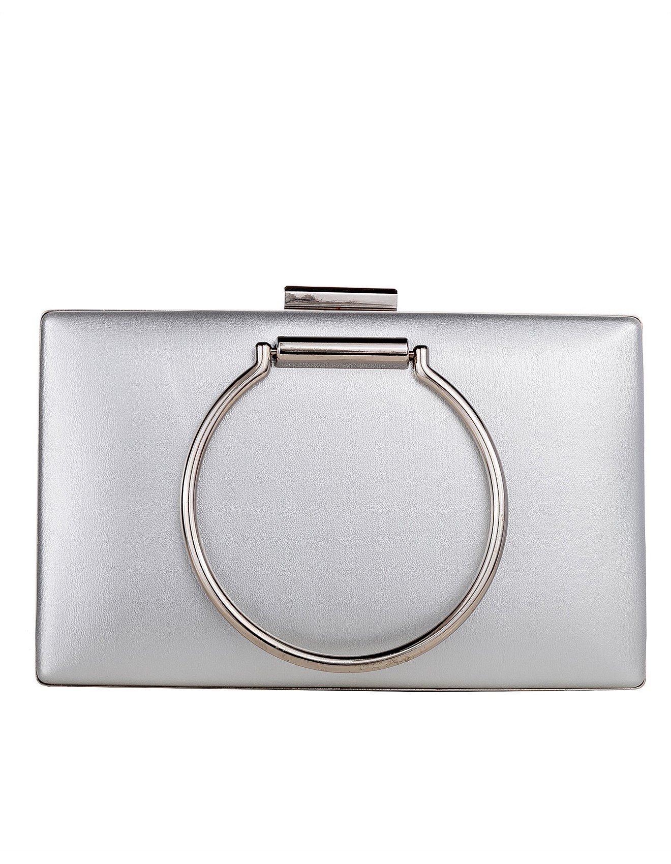 Gregory Ladner Silver Clutch With Round Handle