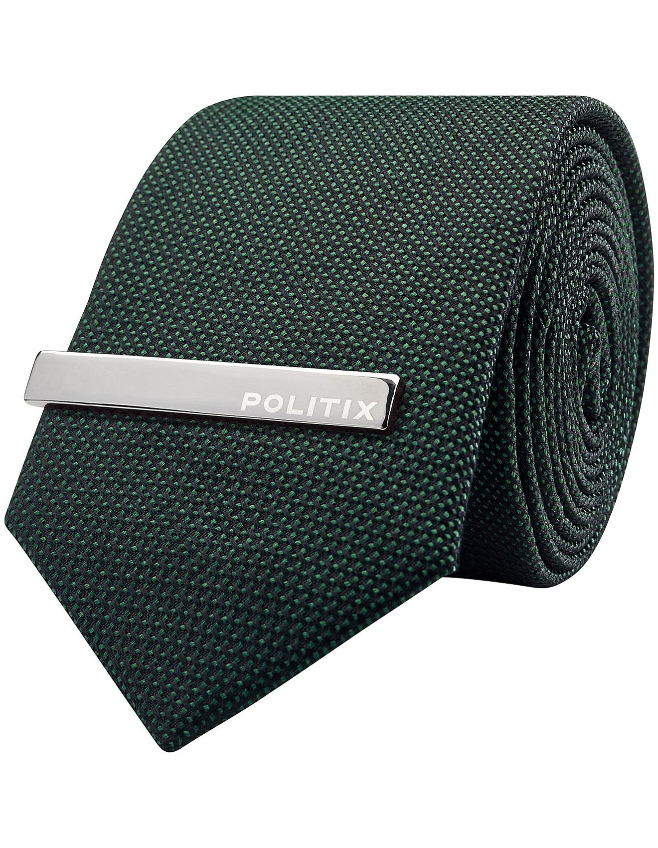 Politix Silk 2 Tone Texture Tie + Tie Pin