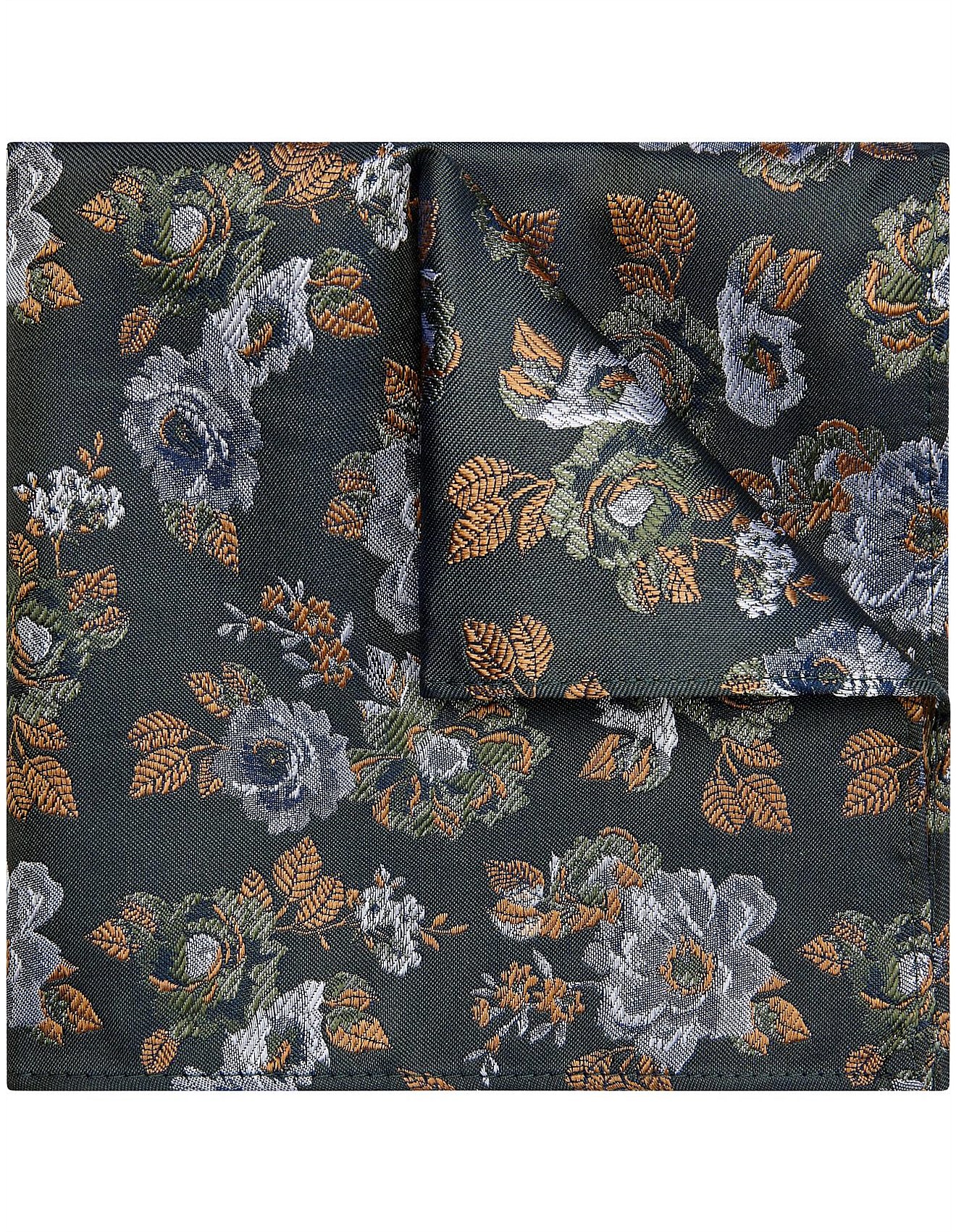 Politix Silk Contrast Floral pocket Square