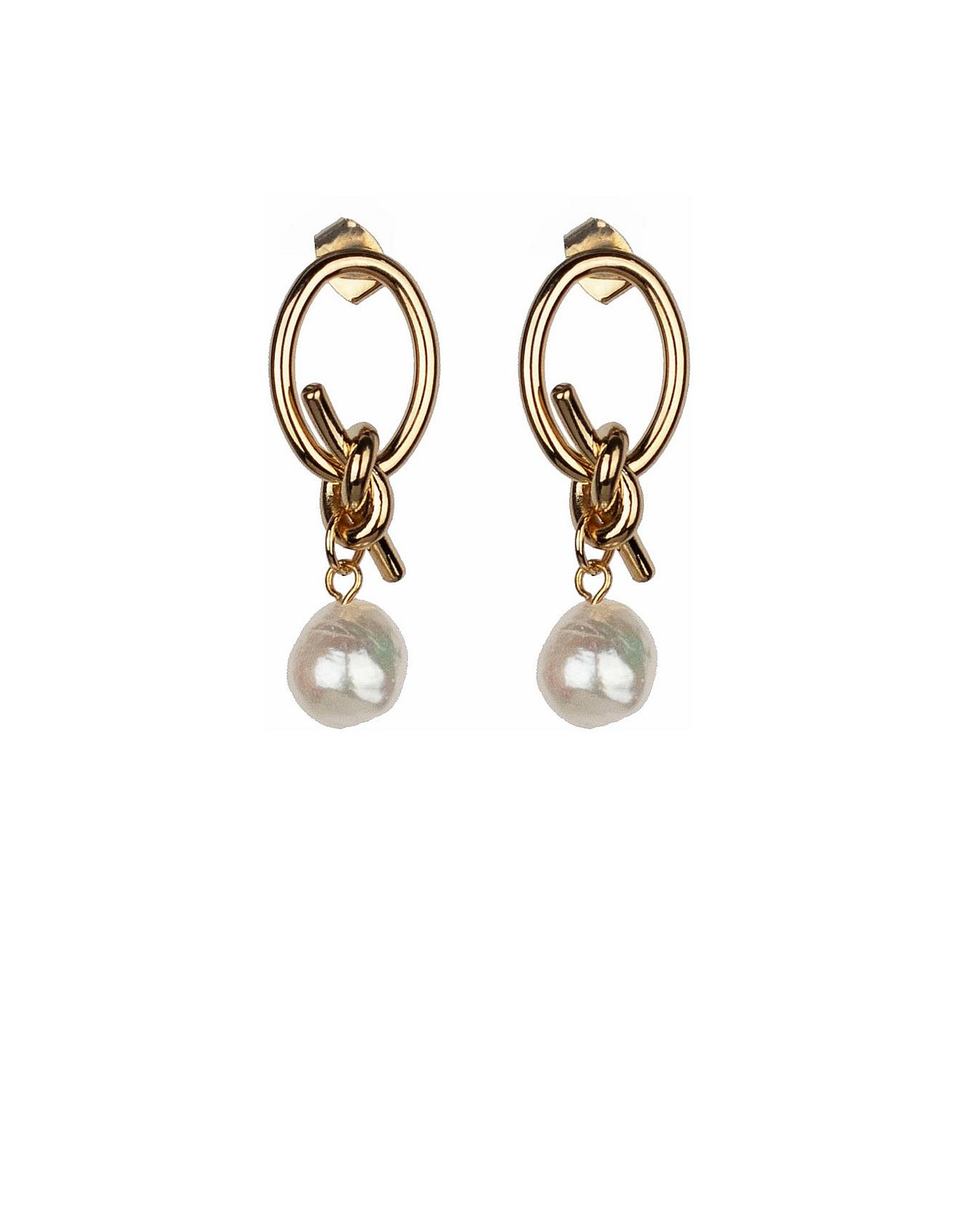 Gregory Ladner KNOT DETAIL PEARL DROP EARRINGS