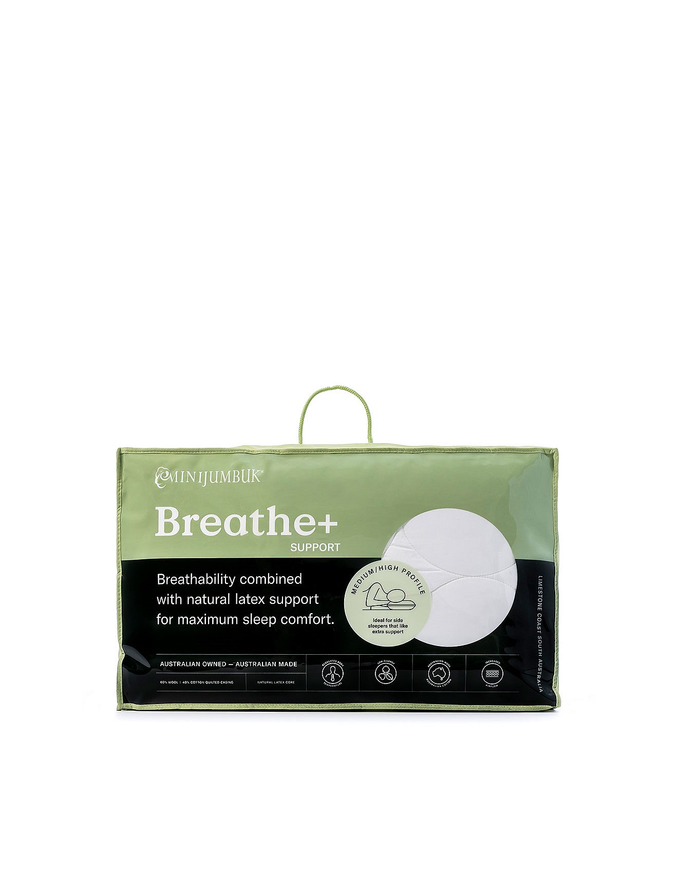 MiniJumbuk BREATHE + SUPPORT LATEXT MEDIUM/HIGH PILLOW STD