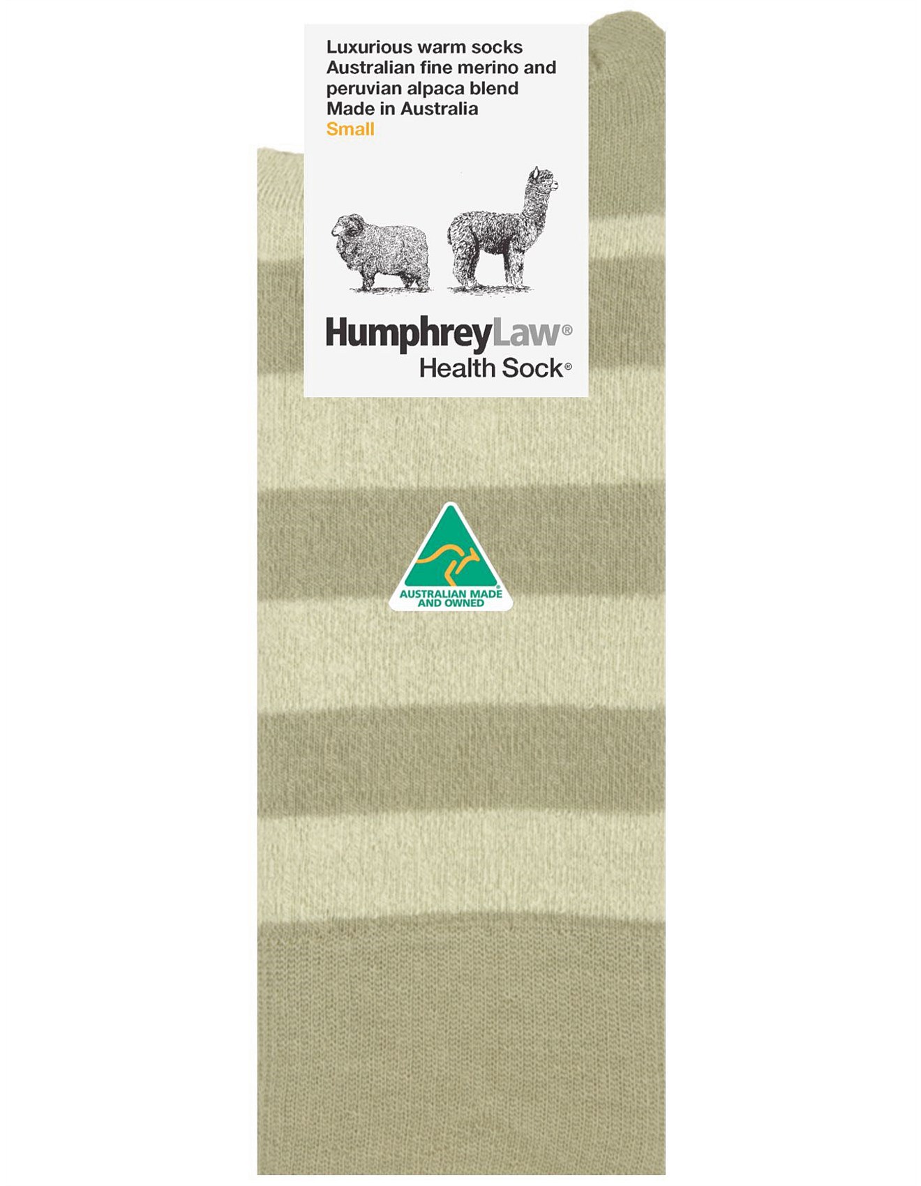 Humphrey Law women's baby alpaca wool blend stripe health crew cut sock