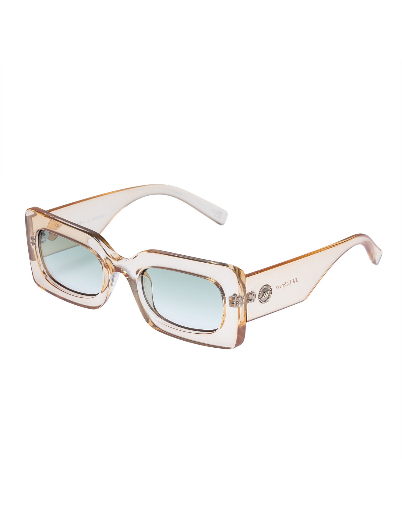 Le Specs Oh Damn! Beige Rectangle Sunglasses