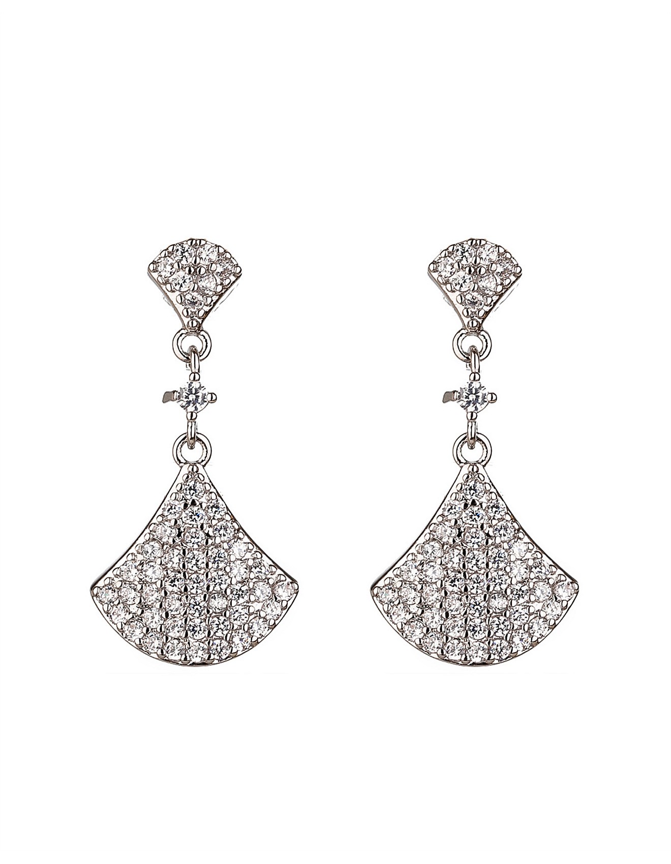 Gregory Ladner MICRO CZ MINI FAN DROP EARRING