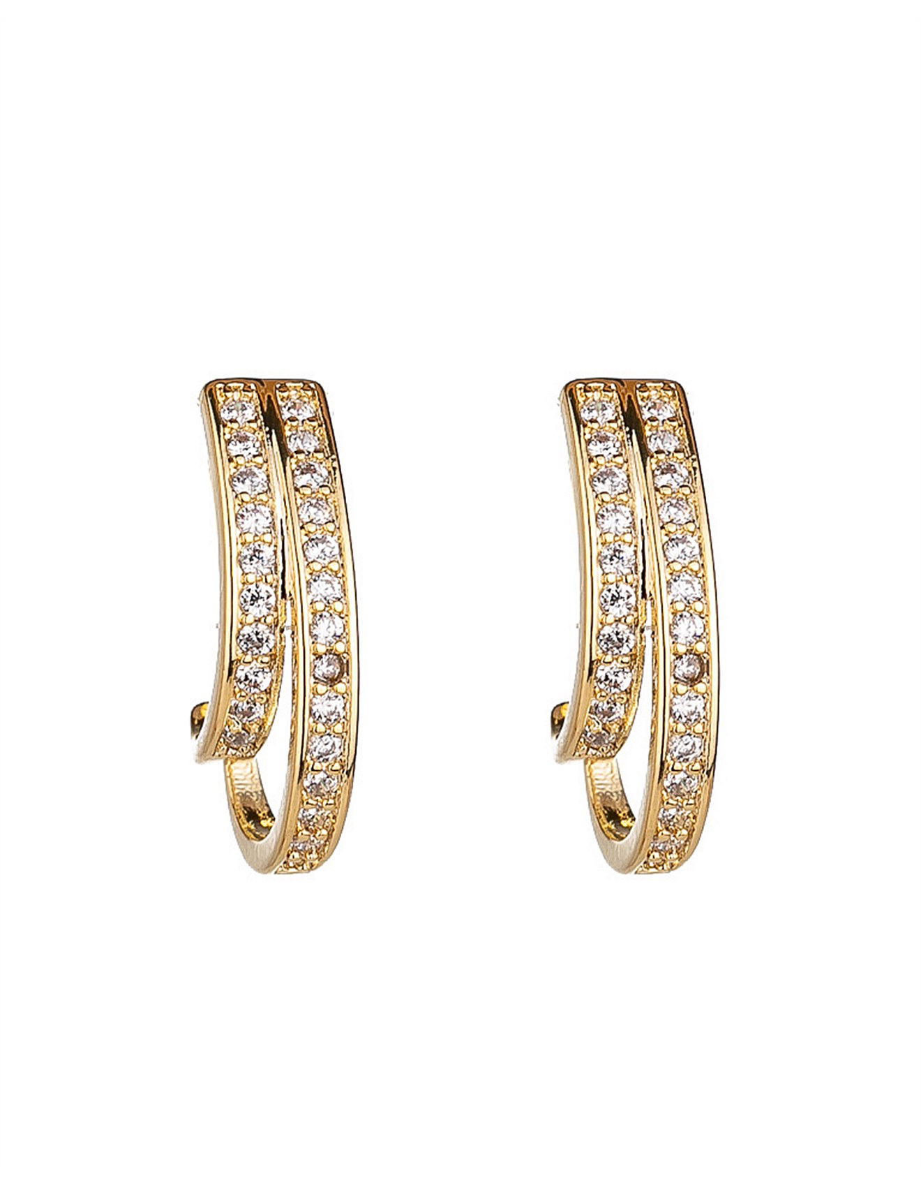 Gregory Ladner DOUBLE STRAND CZ HOOP EARRING