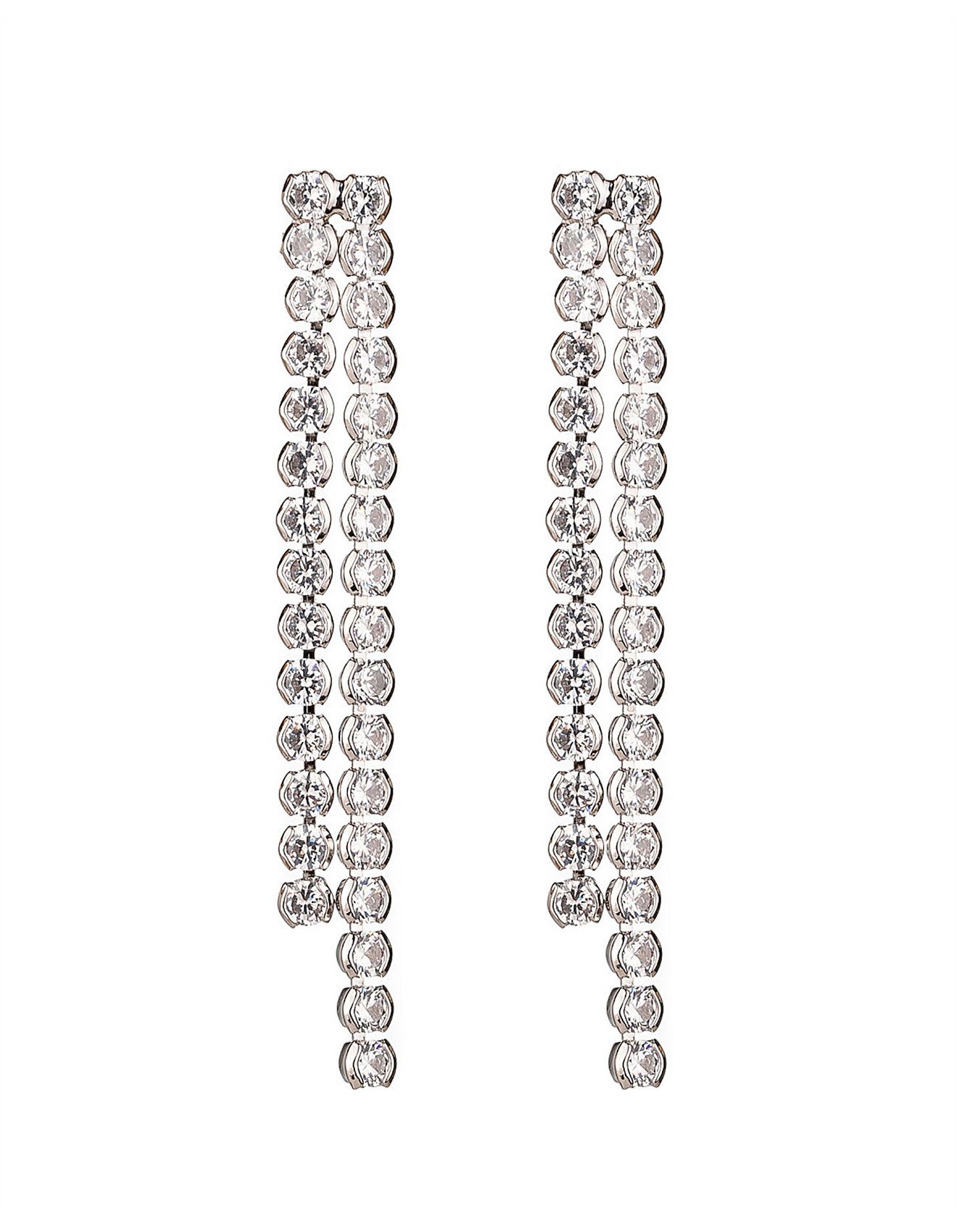 Gregory Ladner DOUBLE CZ STRAND DROP EARRING