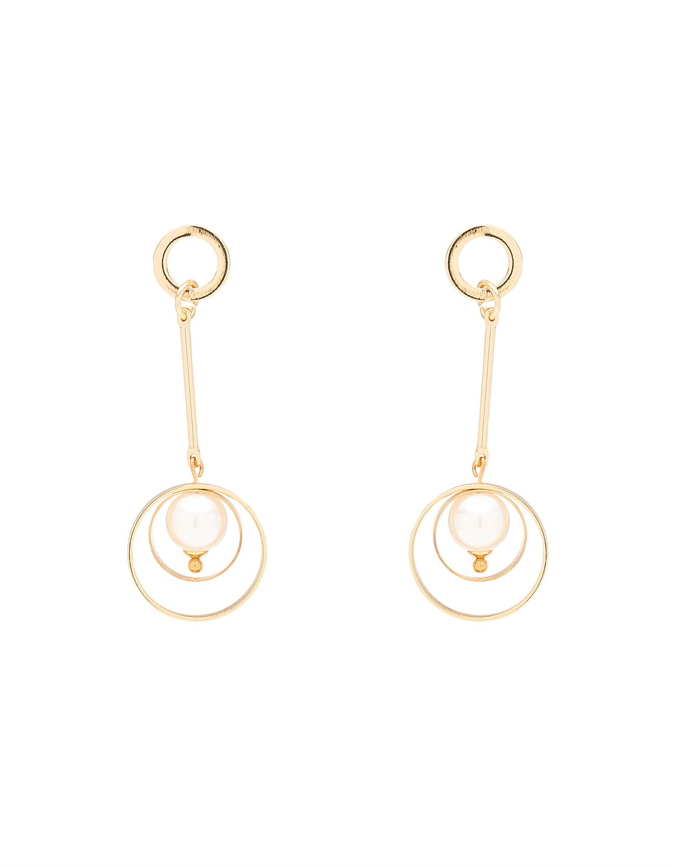 Agenda PEARL ORBITAL BAR EARRING