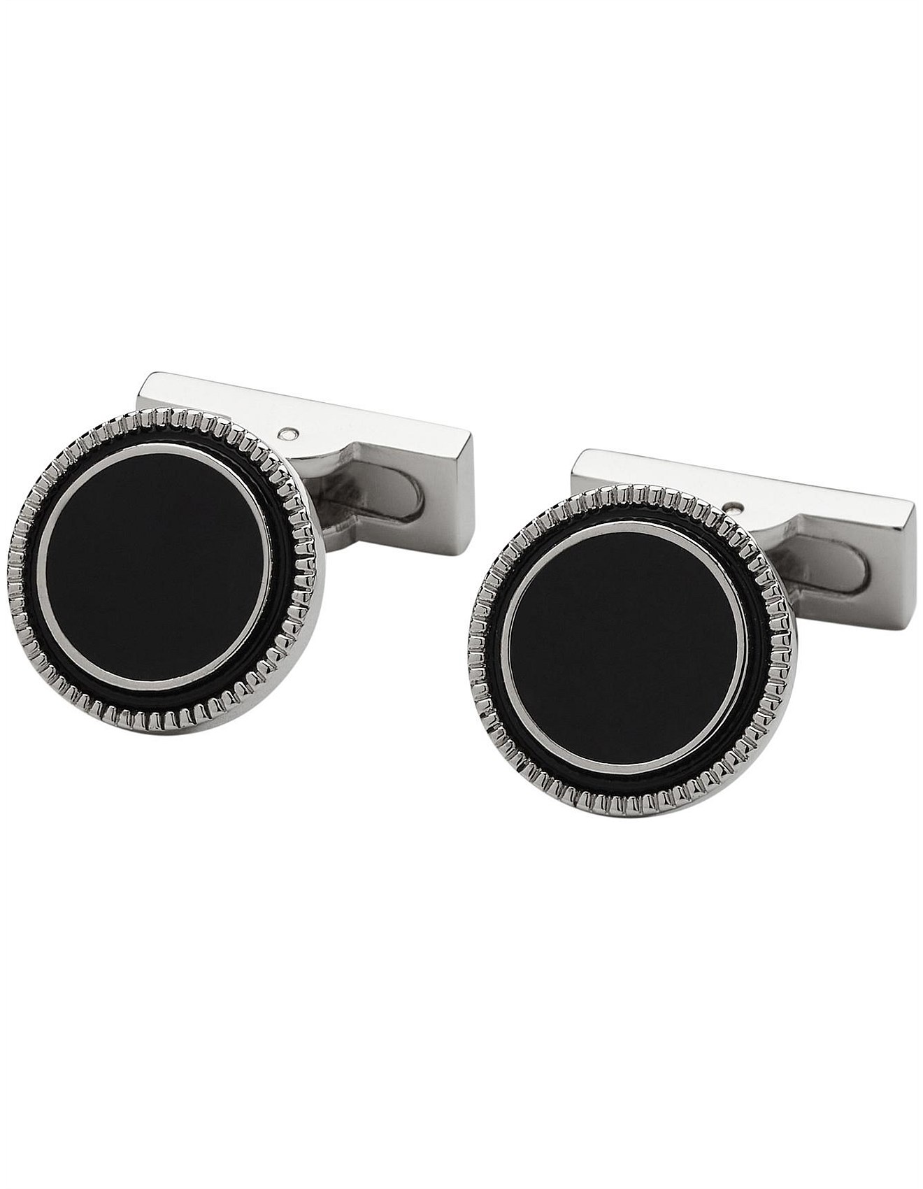 Politix Circle Enamel & Texture Metal Cufflinks