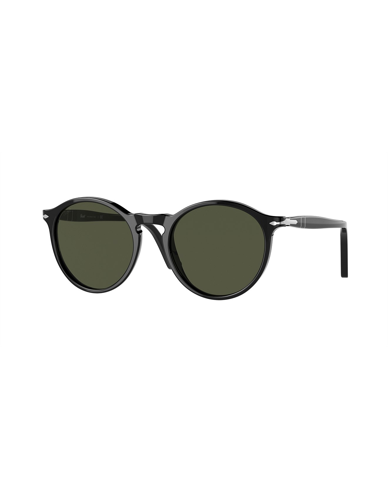 Persol Round BLACK GREEN ACETATE Sunglasses