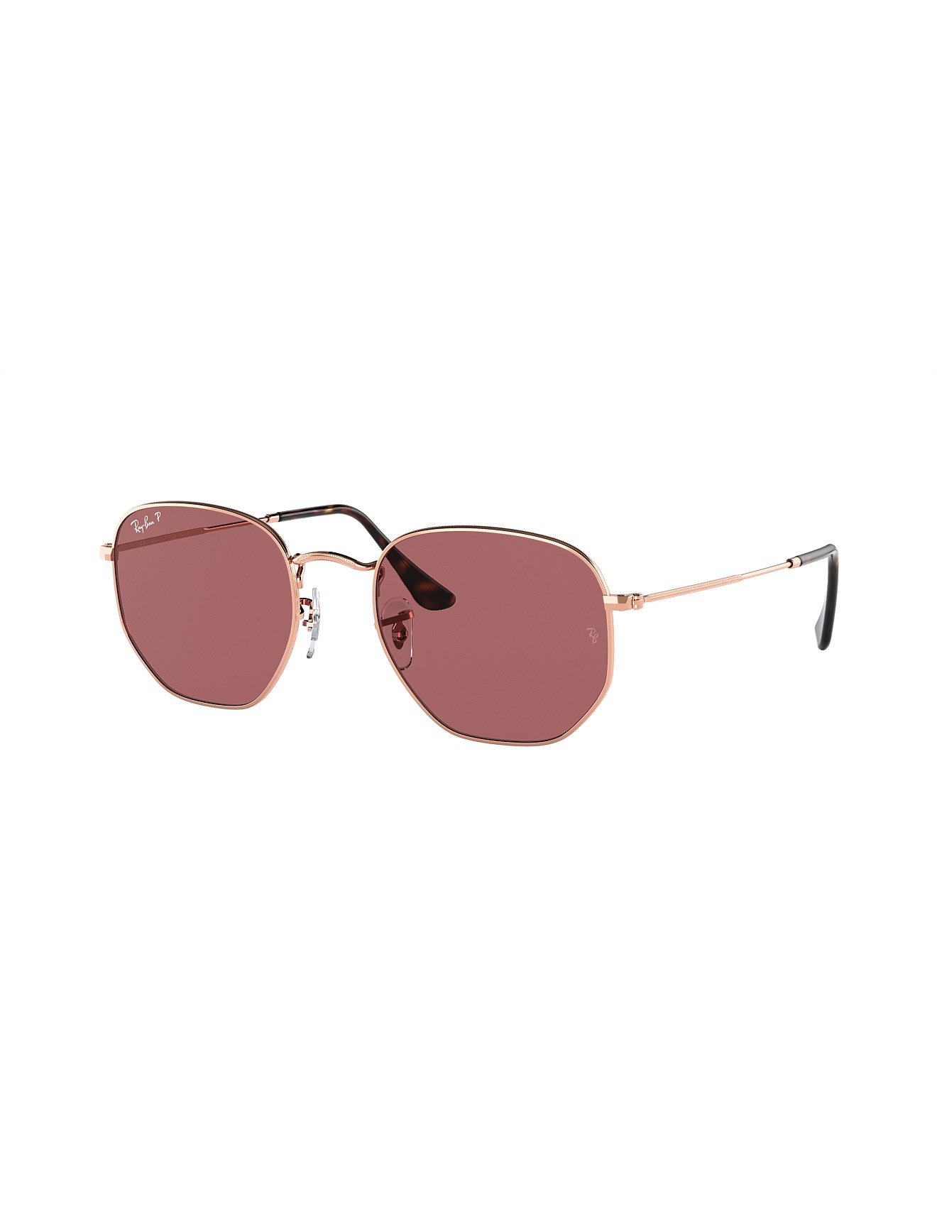 Ray-Ban HEXAGONAL Irregular GOLD POLAR PURPLE STEEL Sunglasses