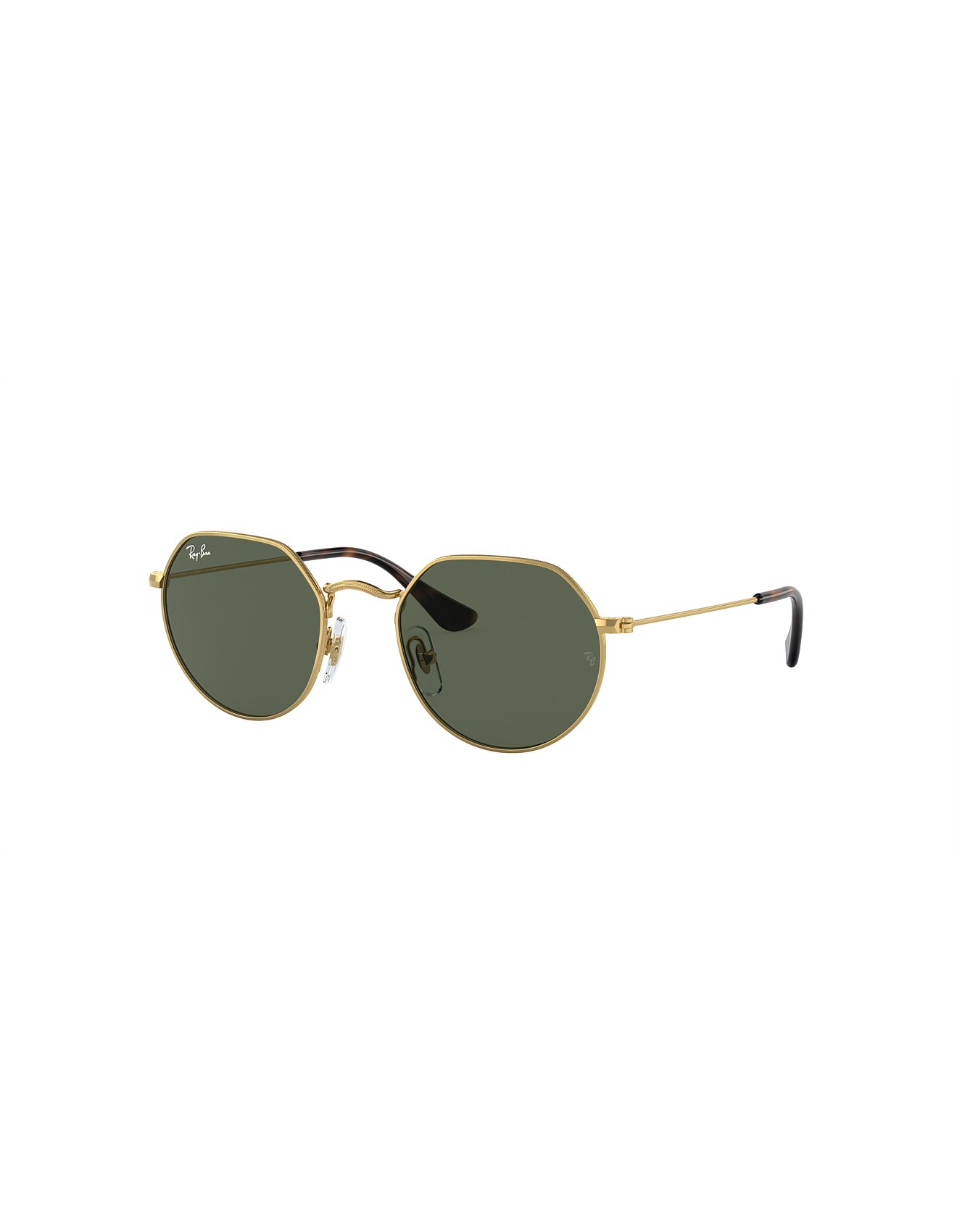 Ray-Ban JACK Irregular GOLD GREEN METAL Junior Sunglasses