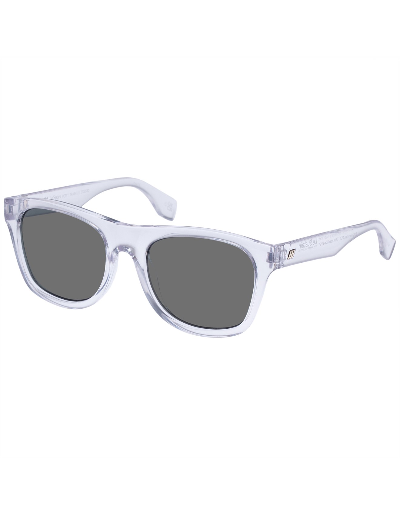 Le Specs Petty Trash Clear Rectangle Sunglasses