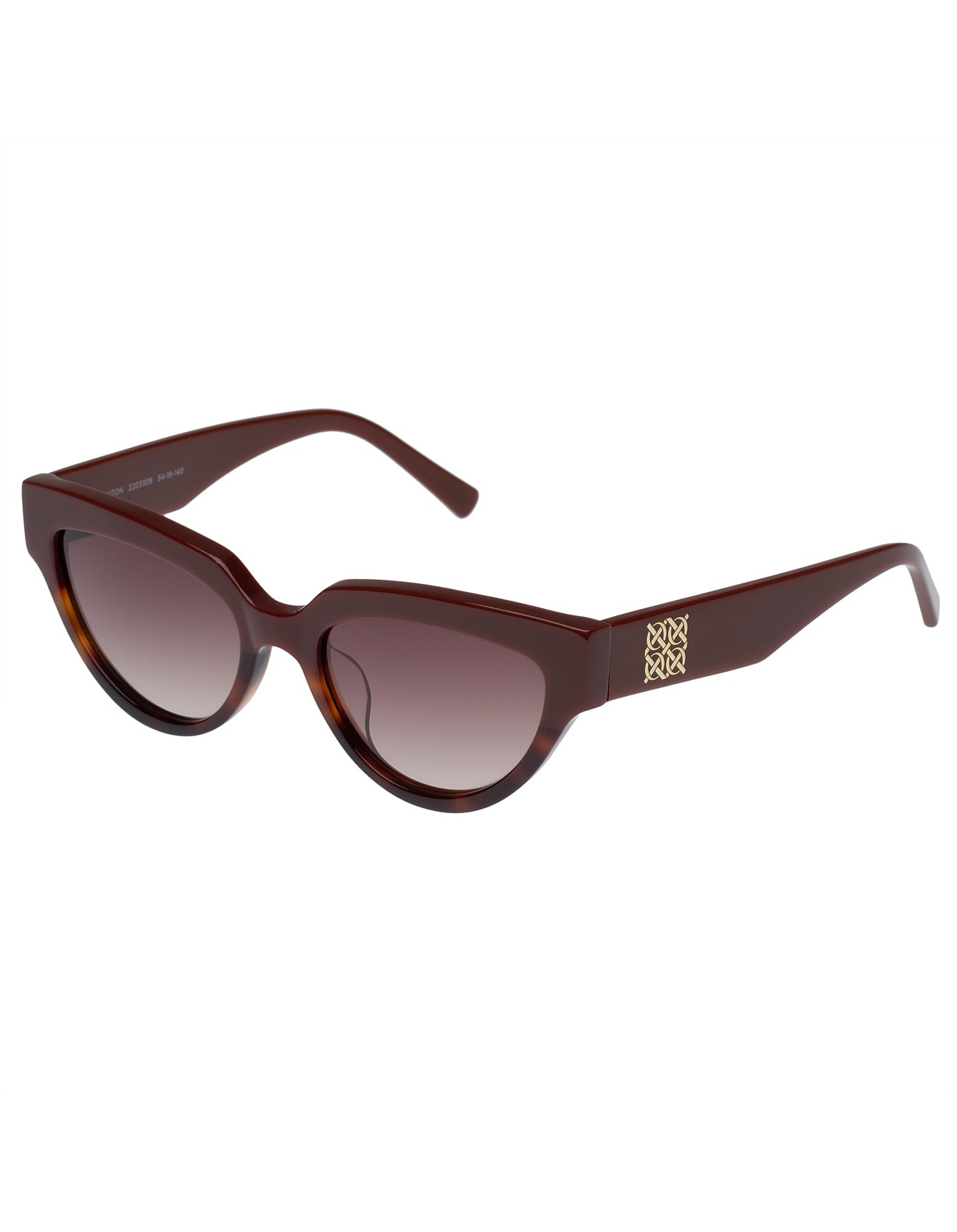 Oroton Ashton Burgundy Cat-Eye Sunglasses