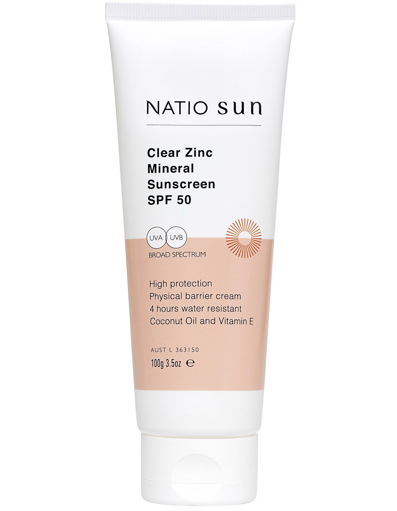 Natio Clear Zinc Mineral Sunscreen SPF 50 - 100g