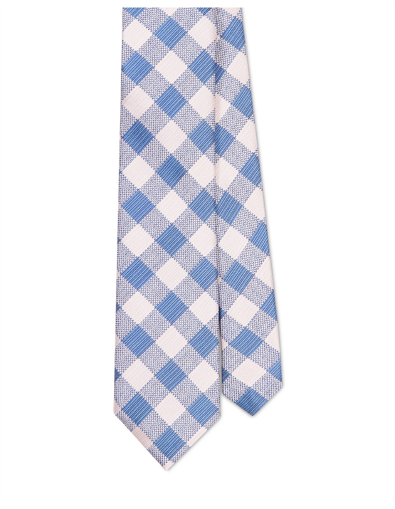 Van Heusen NAVY CHECK POLY TIE