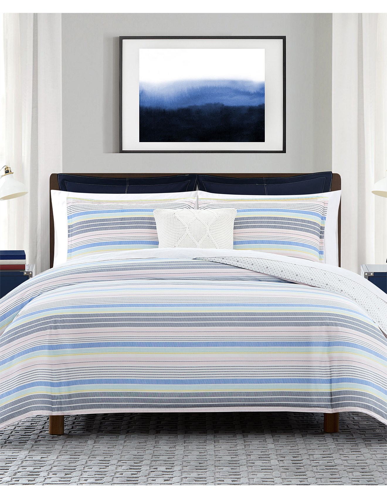 Tommy Hilfiger AVERY STRIPE QUILT COVER SET KING BED