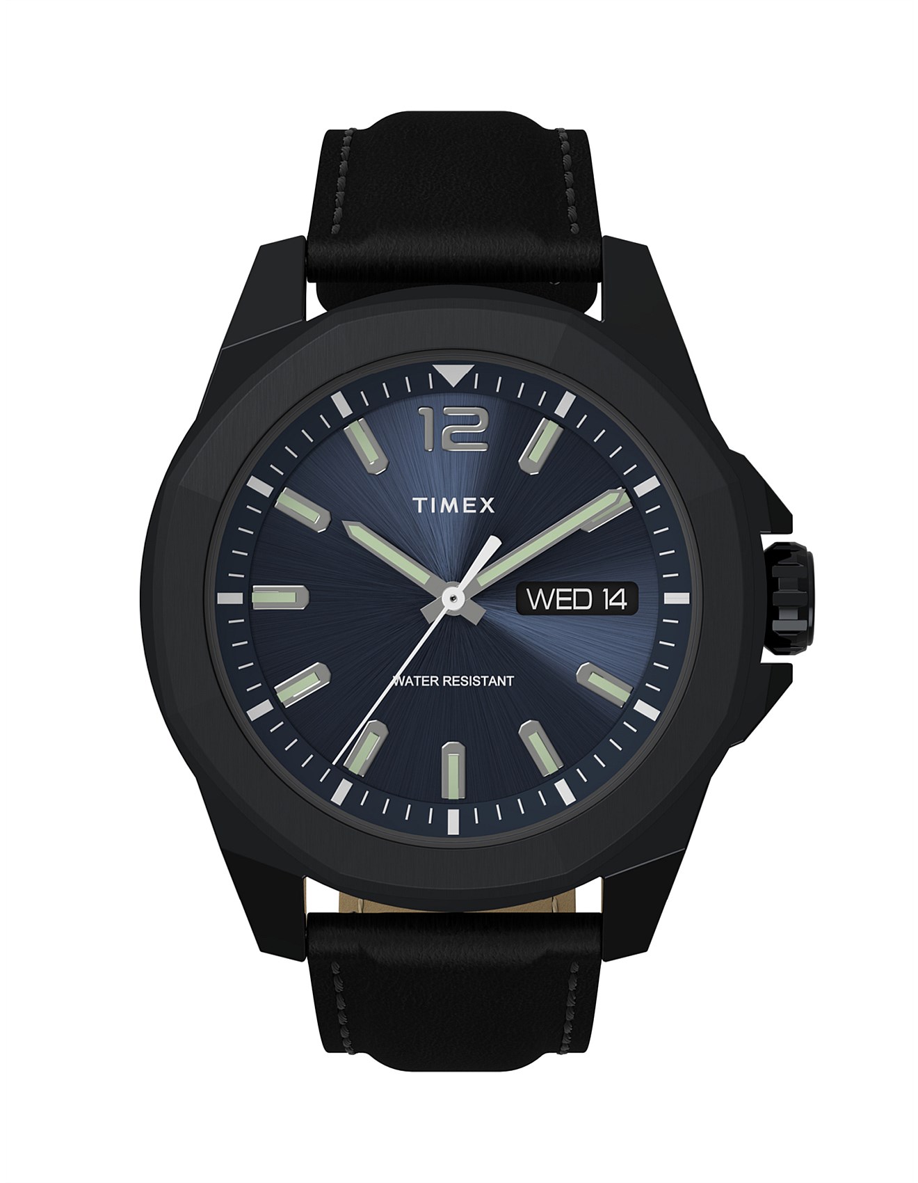 Timex ESSEX AVE 44 BLK BLK LTHR