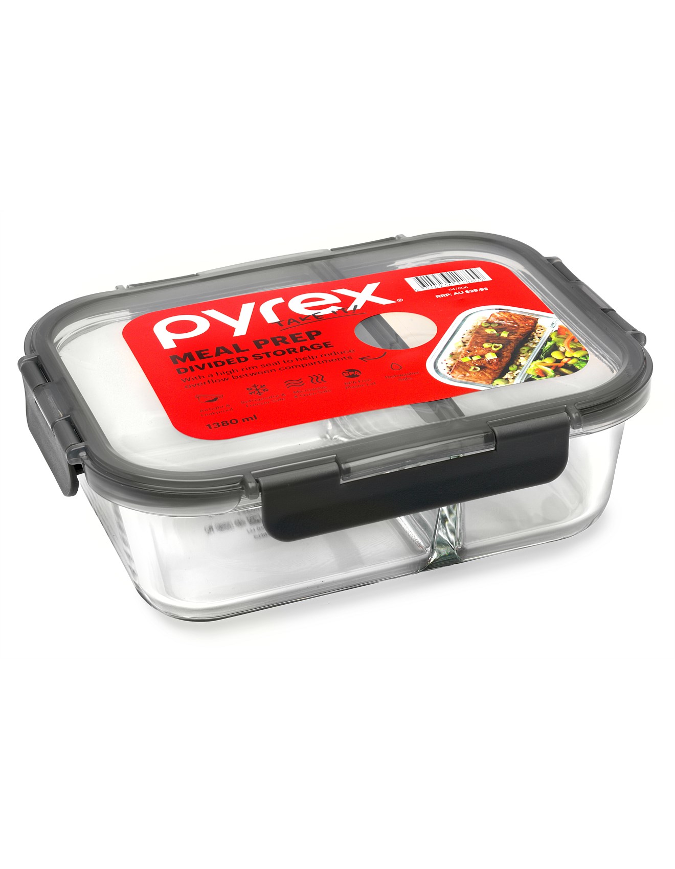 Pyrex Pyrex Meal Prep Divided Storage 1380ml