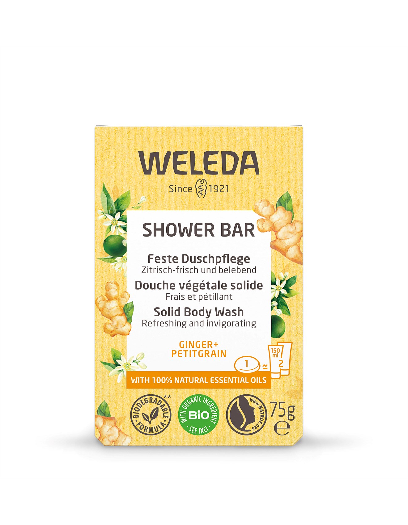 Weleda Shower Bar - Ginger & Petitgrain 75g