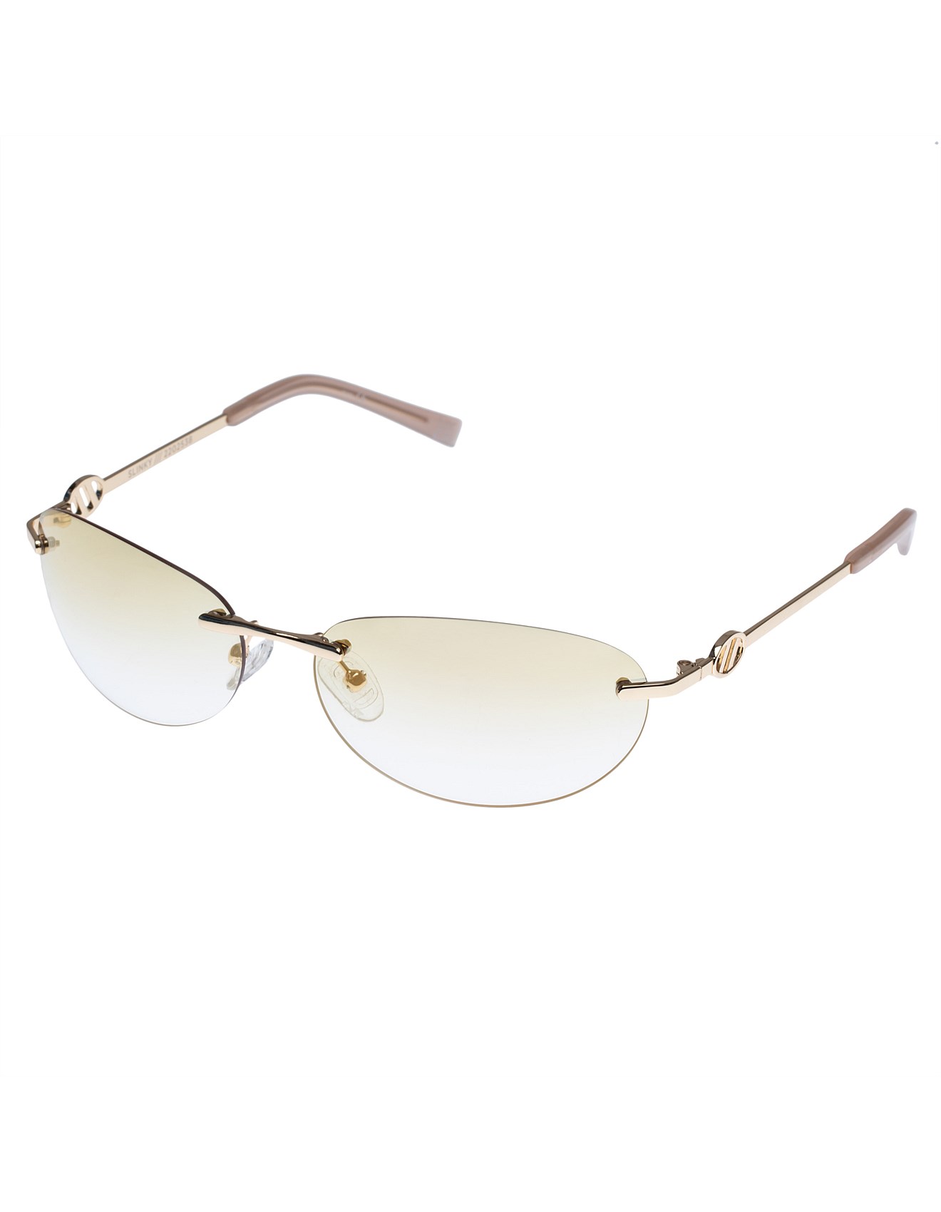 Le Specs Slinky Gold Oval Sunglasses