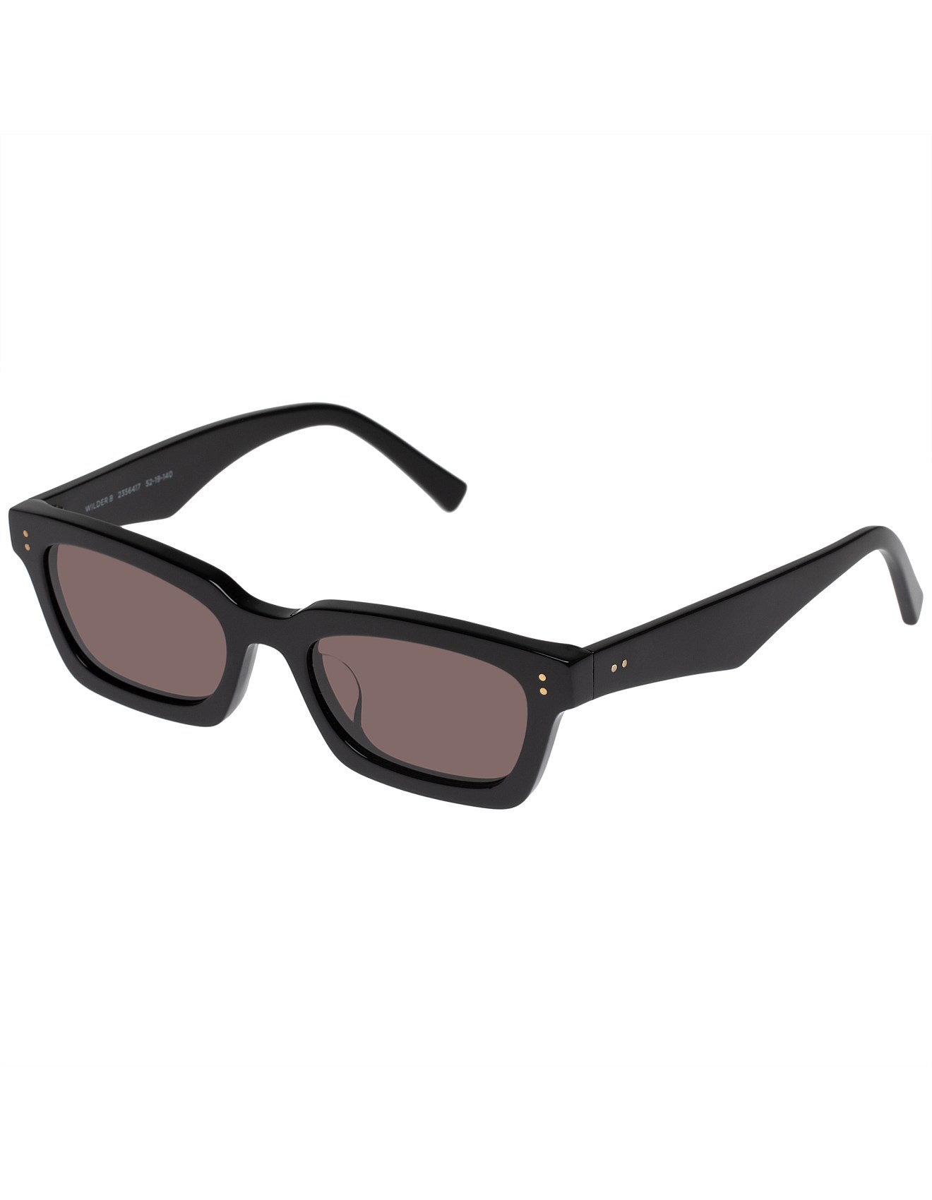 Oroton Wilder B Black Rectangle Sunglasses