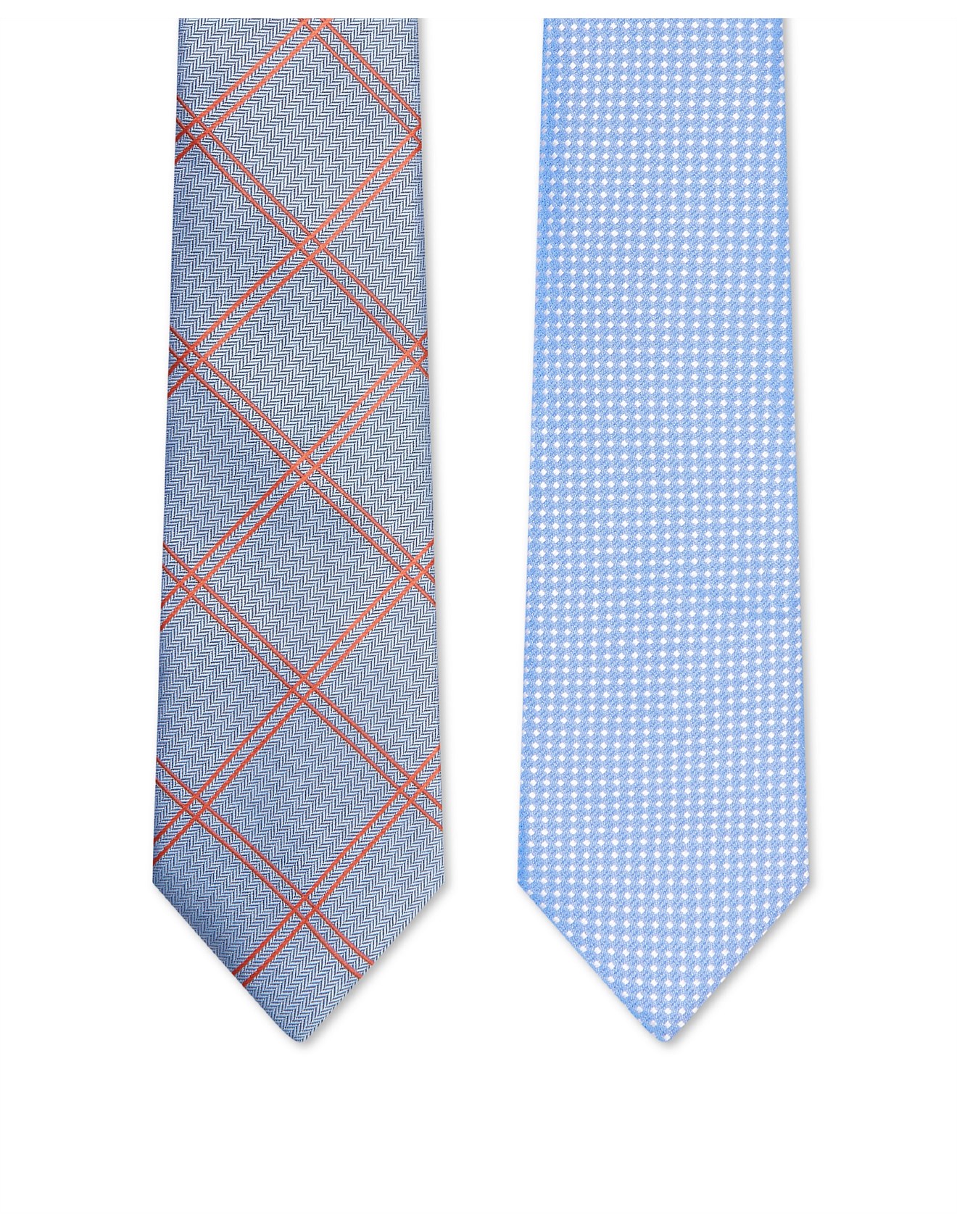 Geoffrey Beene 2PK BLUE CHECK TIE SET