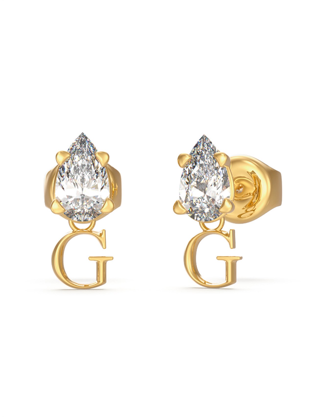 Guess STUDS PARTY CZ GOLD Drop Earrings