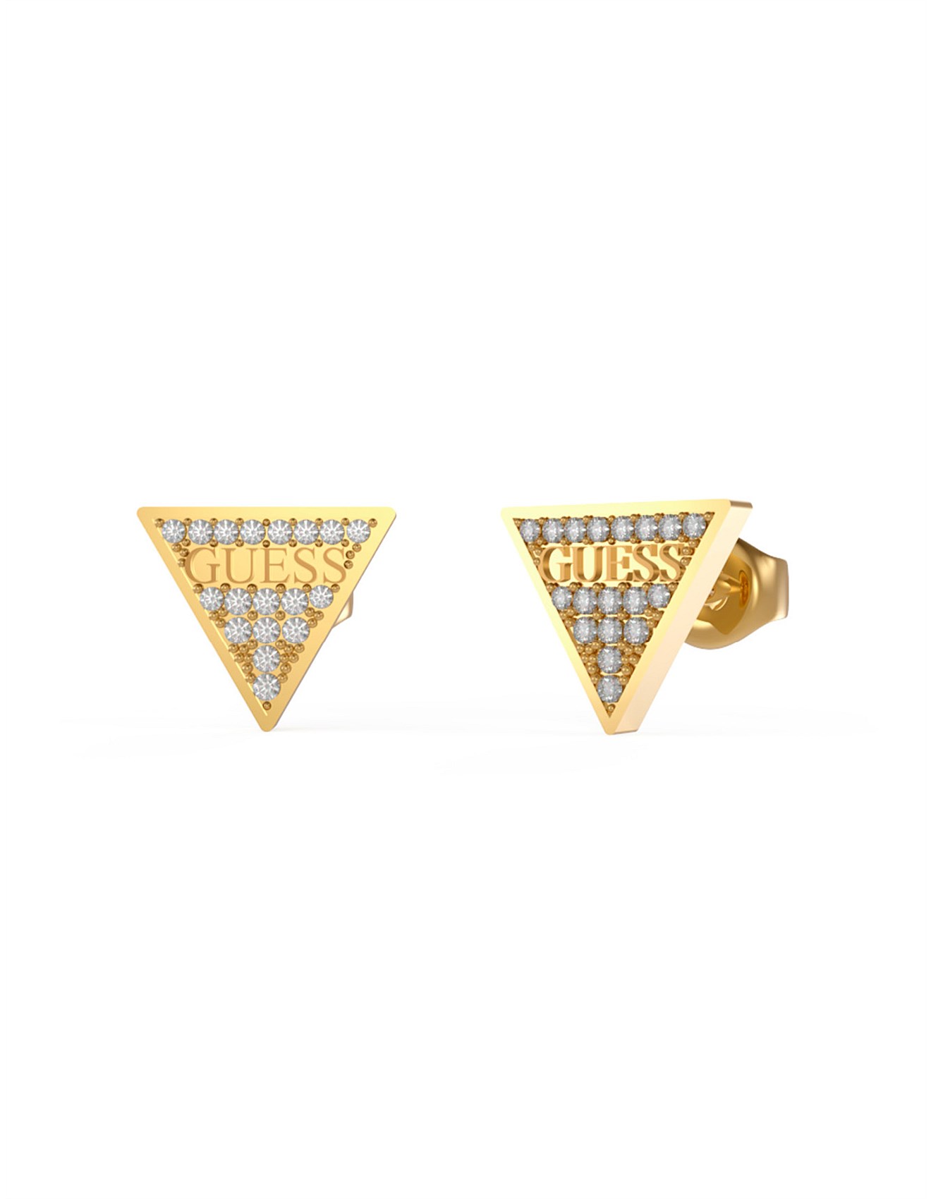 Guess STUDS PARTY PAVE & LOGO TRIANGLE GOLD Earrings