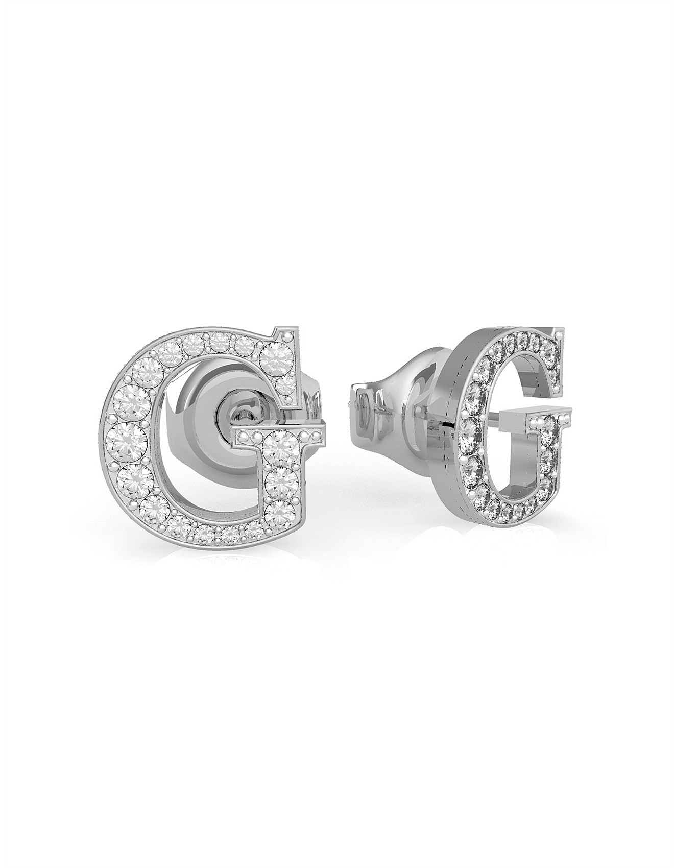 Guess STUDS PARTY PAVE G LOGO SILVER Earrings