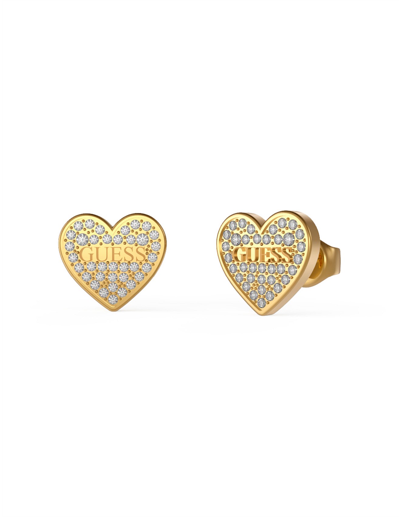 Guess STUDS PARTY PAVE LOGO HEART GOLD Earrings