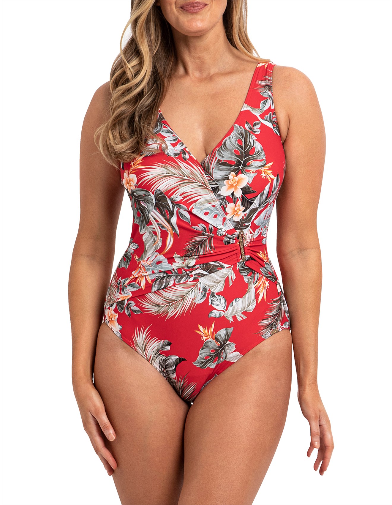 Jantzen Ayanna Bar Surplice One Piece Swimsuit