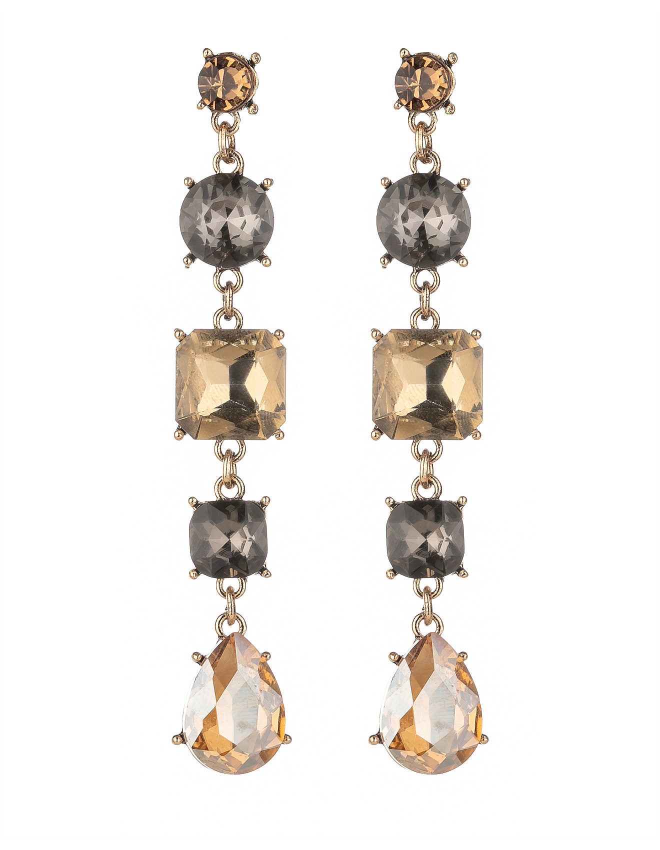 The Two Mrs Grenvilles MULTI STONE DROP EARRING