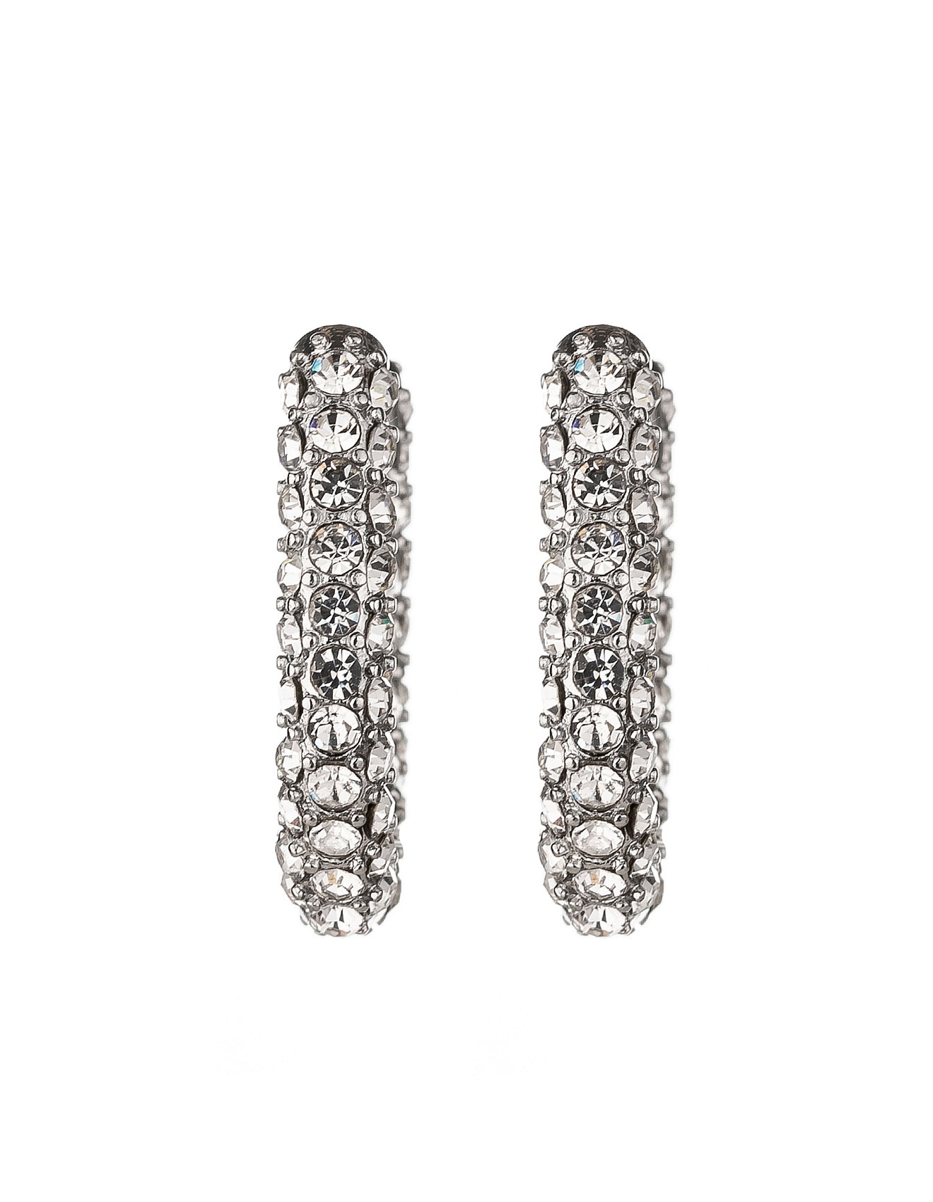 The Two Mrs Grenvilles CZ OVAL HOOP EARRING