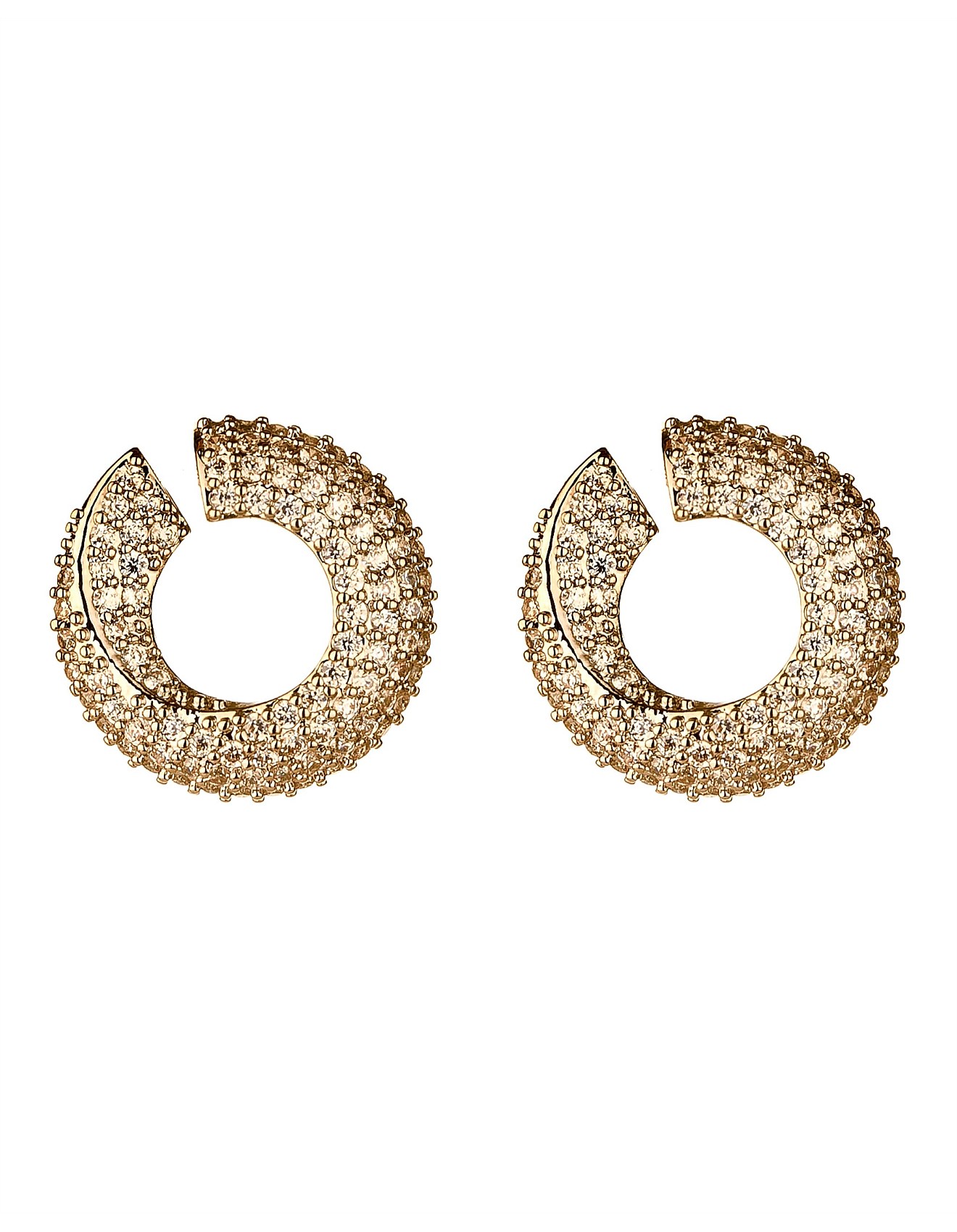 Gregory Ladner PAVE CUBIC ZIRCONIA CIRCLE EARRING