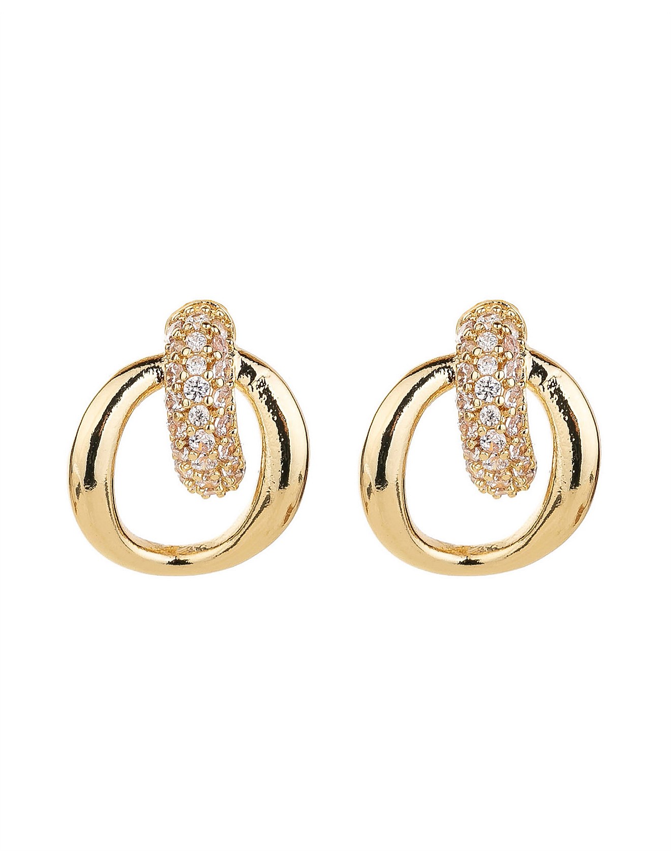 Gregory Ladner CUBIC ZIRCONIA SMALL HOOP DROP EARRING