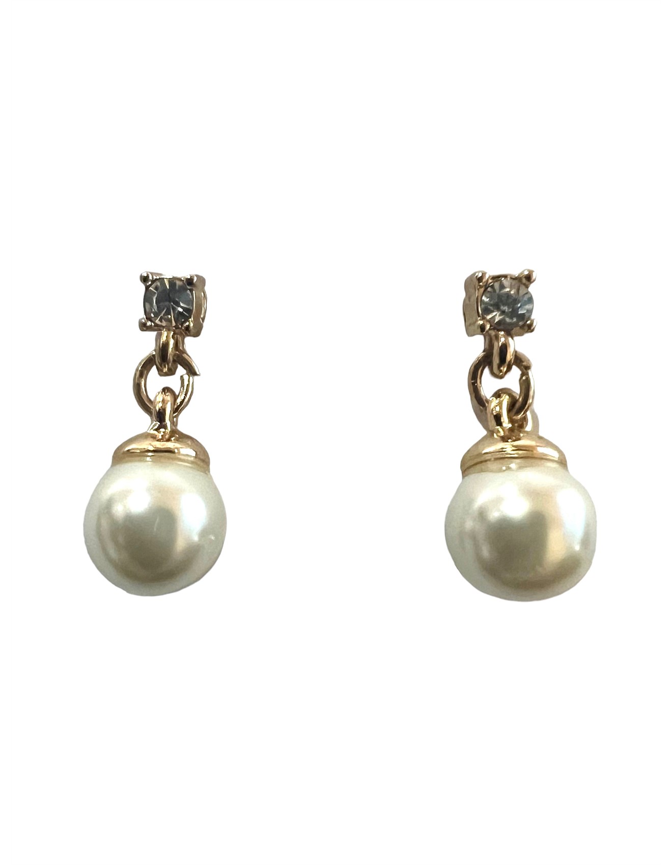 Gregory Ladner PEARL DROP WITH CUBIC ZIRCONIA STUD EARRING