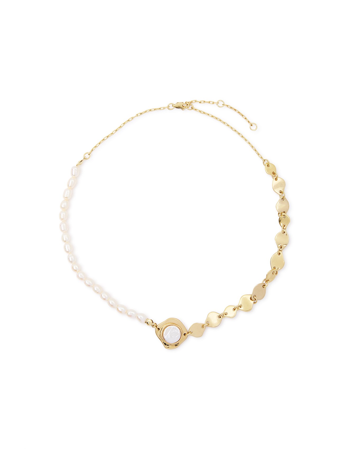 Aje Albina Pearl Contrast Necklace