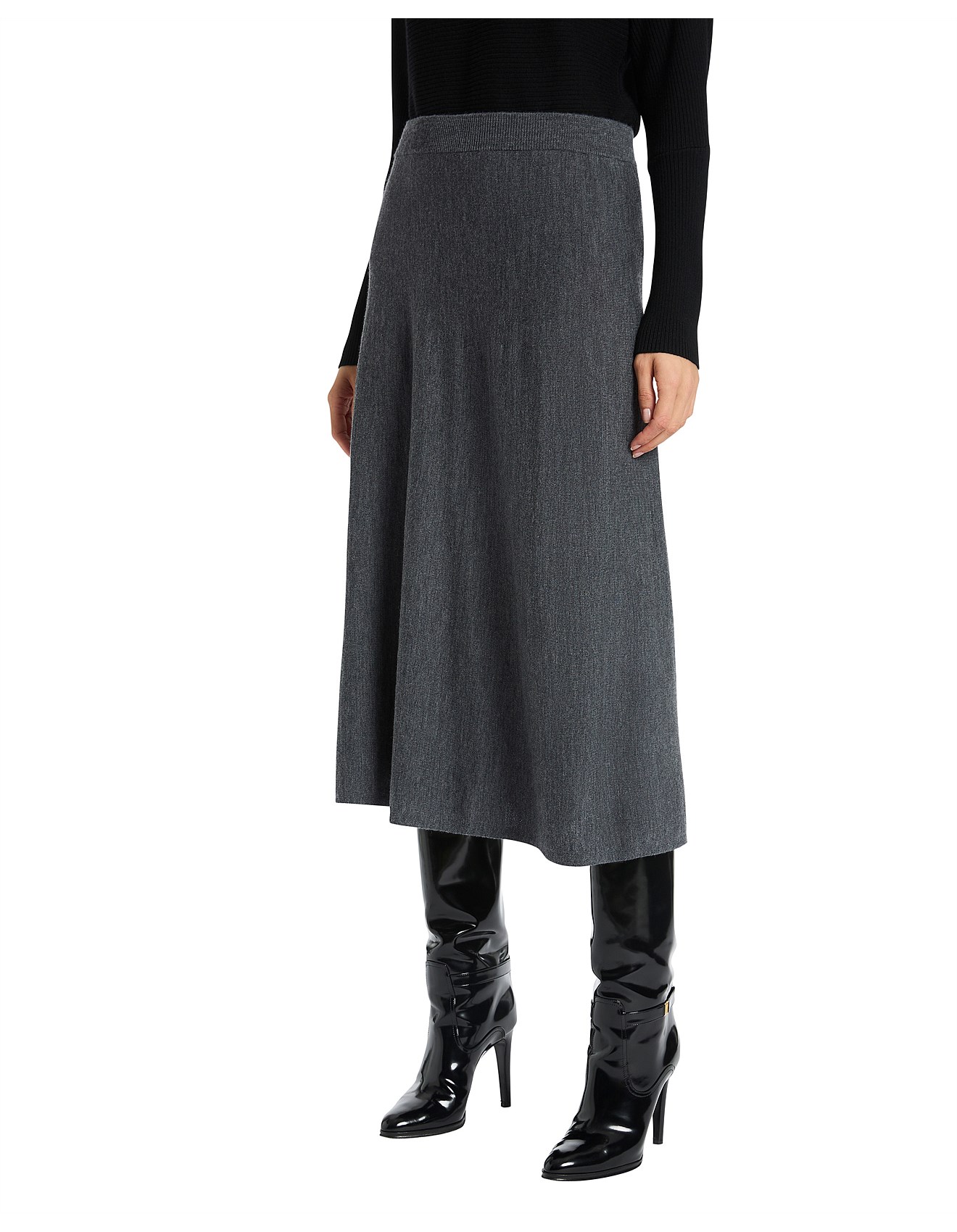 David Lawrence CHAVI MERINO MIDI SKIRT