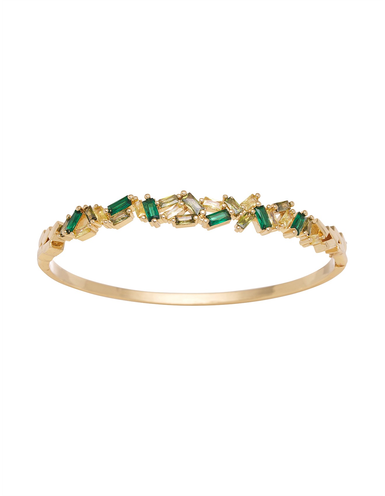 Amelie Green Stone hinge Bangle