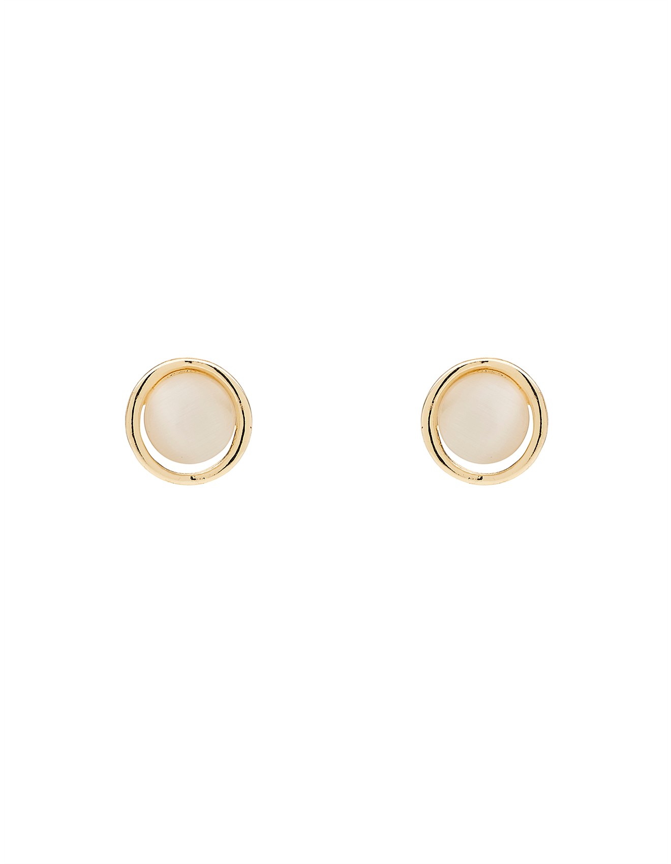 Barcs CATEYE CIRCLE STONE STUD EARRINGS