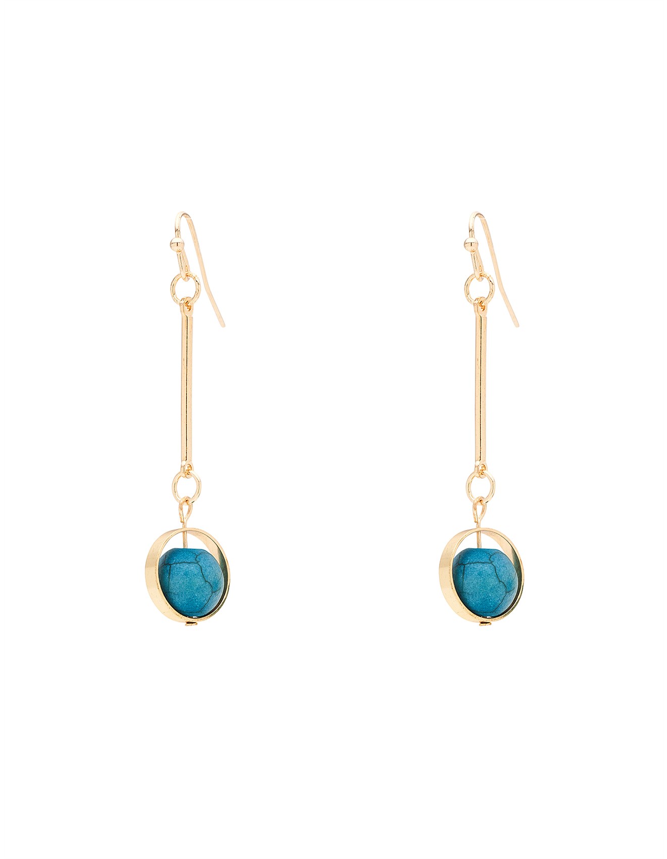 David Lawrence COLOUR BEAD AND BAR DROP EARRINGS